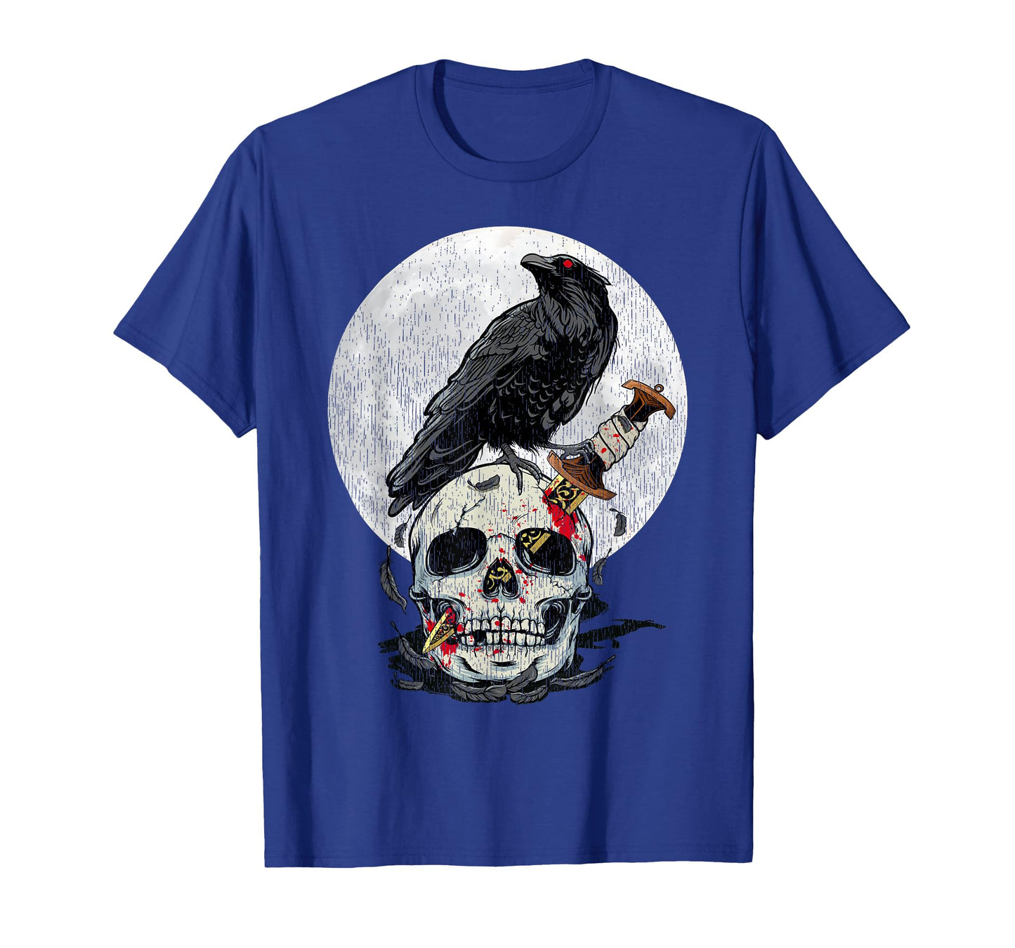 Bird Lover Vintage Crow Skull Moon Raven Gothic T-Shirt