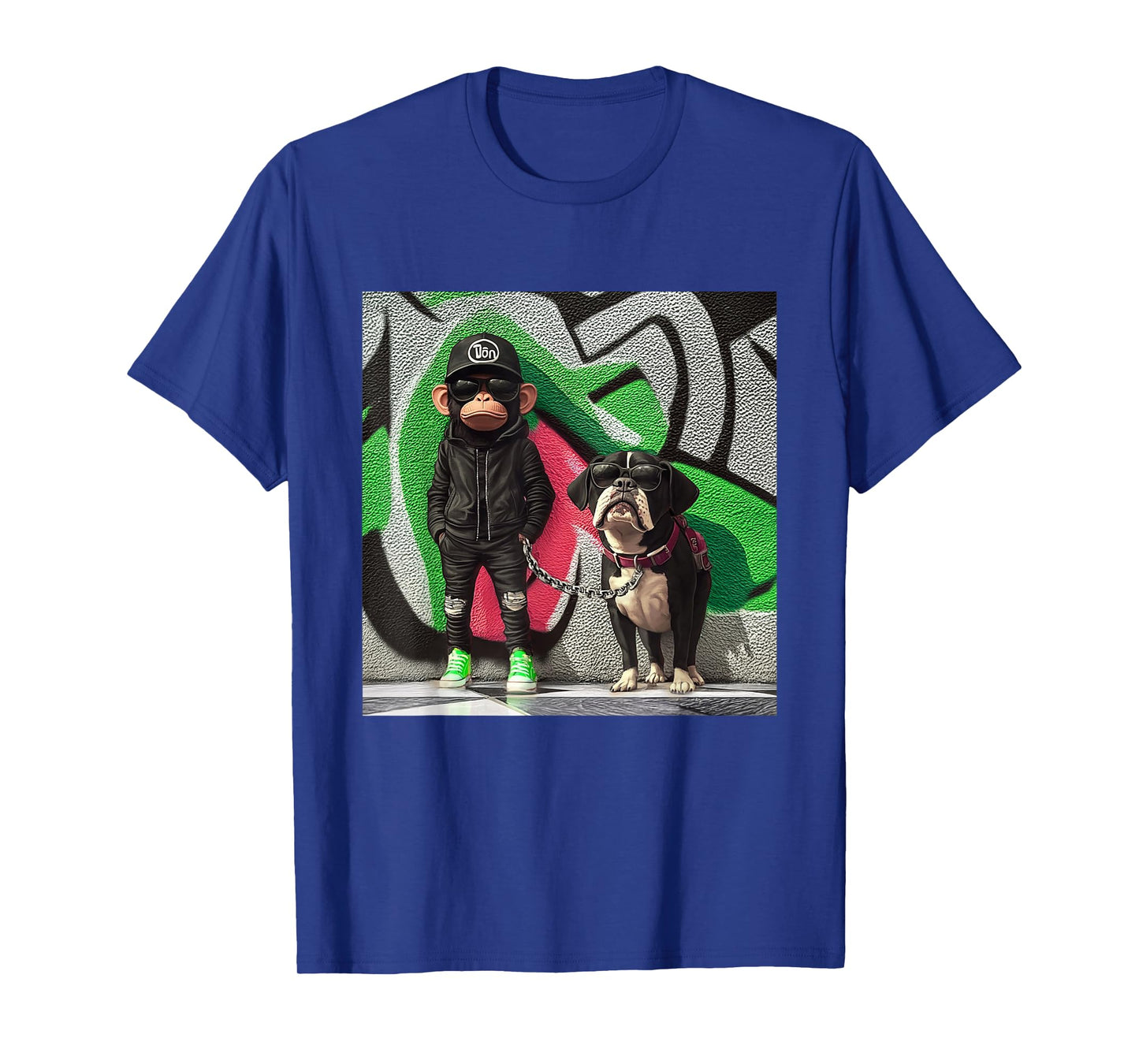 Funny Monkey Dog Cool Graphic Mens Womens Street Sneaker T-Shirt