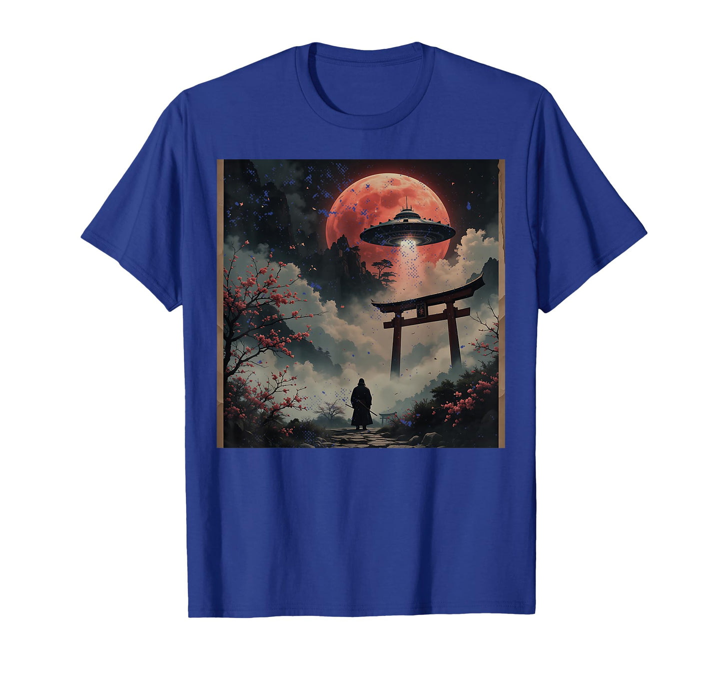 Samurai Bigfoot Japanese UFO Vintage Graphic Ukiyo-e Art T-Shirt
