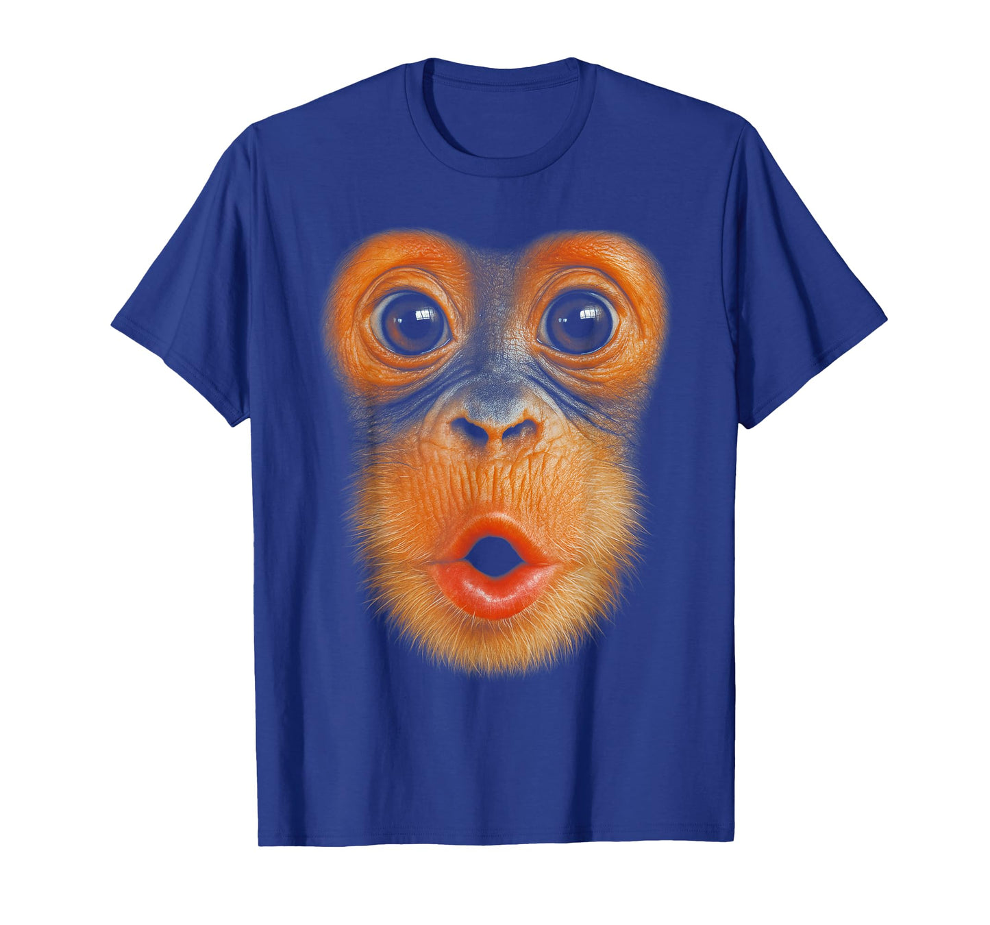 HUGvyn Monkey Blowing Face Monkey Halloween Costume Outfit T-Shirt