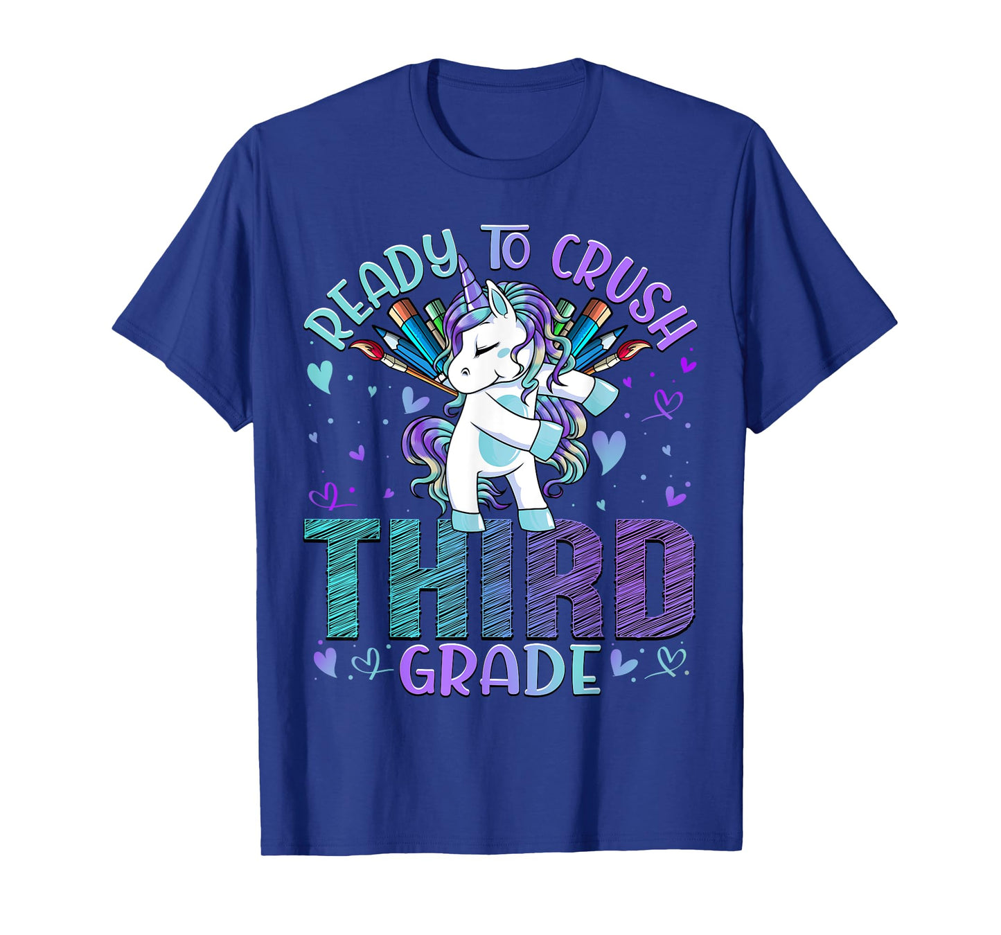 Ready to Crush Third 3rd Grade Back To School Unicorn Kids T-Shirt