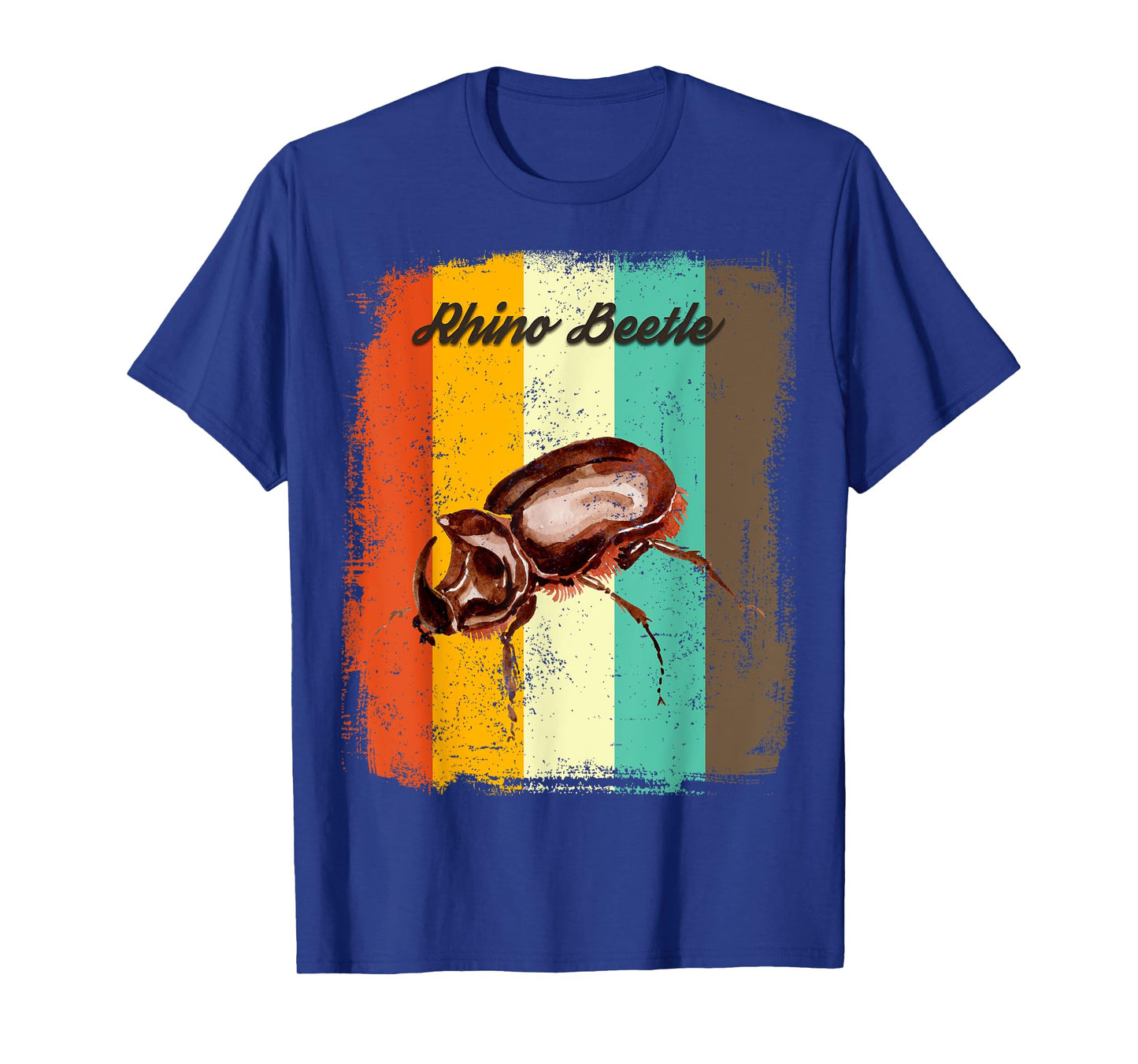Rhino Beetle Dynastinae Retro 70s Vintage Insect Lover Art T-Shirt