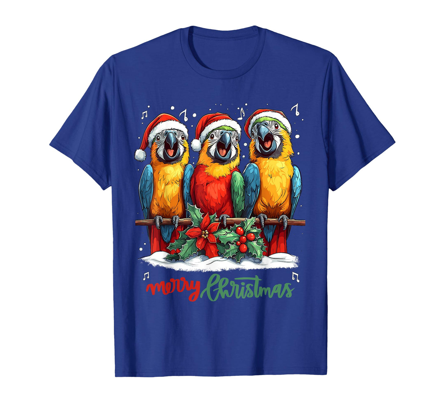 Funny Parrot with Santa Hat on Christmas, Cool Xmas macaw T-Shirt