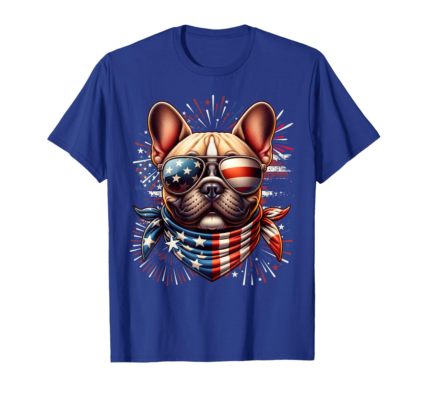 French Bulldog Patriotic 4th of July Fireworks USA Frenchie T-Shirt