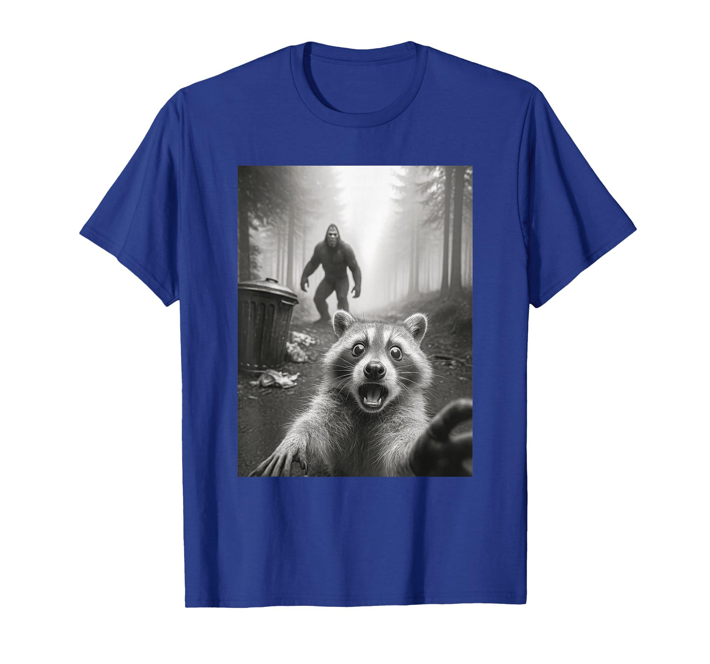 Funny Raccoon Selfie Bigfoot Graphic Tee For Men Women T-Shirt