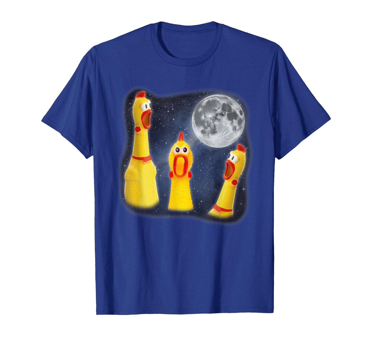 Rubber Chicken Toy Moon 3 Howling At Moon Funny Weird Cursed T-Shirt