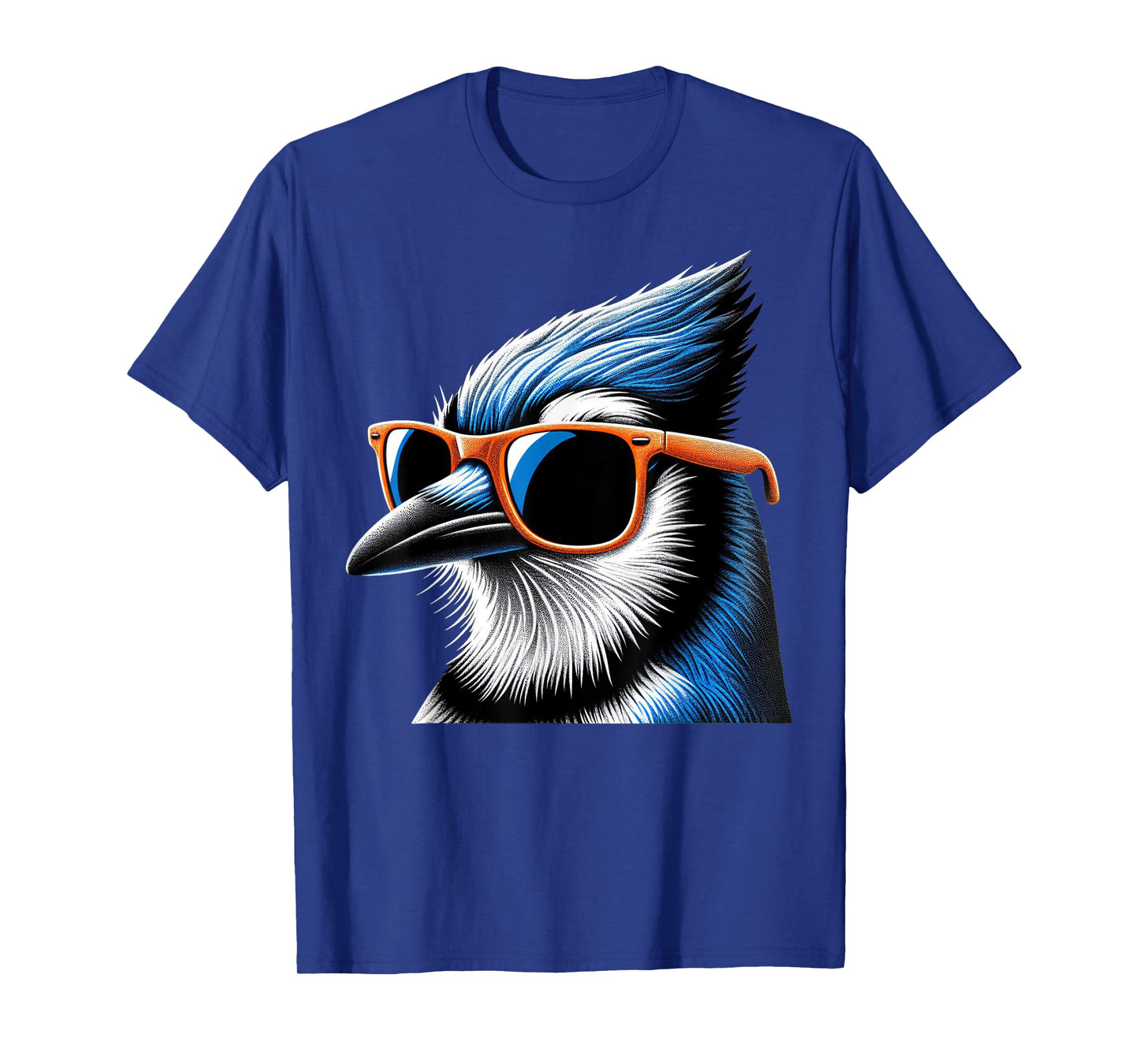 Cool Blue Jay Bird Wearing Sunglasses Graphic Art T-Shirt