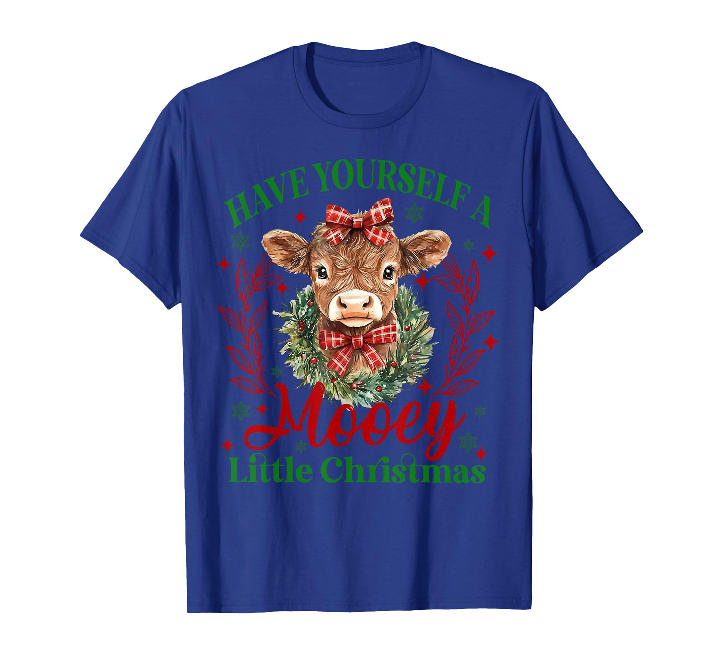 Have Yourself A Mooey Little Christmas Highland Cow Santa T-Shirt