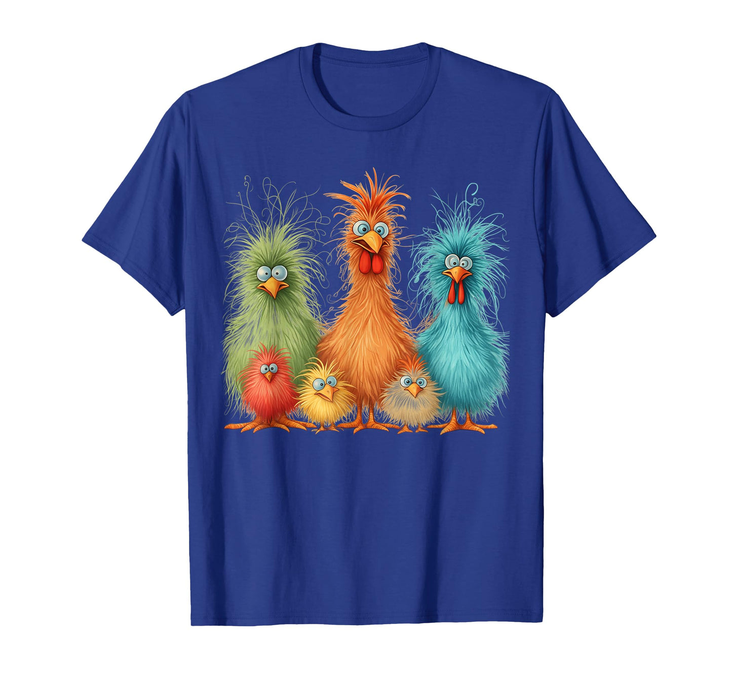 Retro Eagerlys Colorful Funny Chicken Art, for Men Women Kid T-Shirt