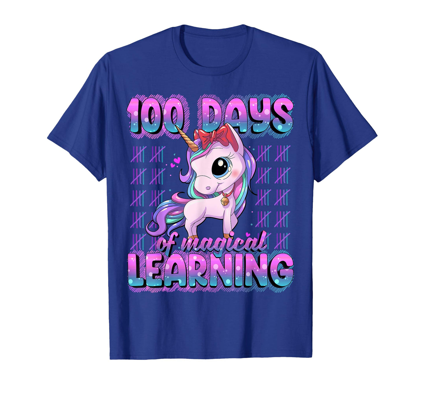 100 Magical Day of School Unicorn Shirts 100 Days Smarter Unisex-Kids T-Shirt Black Small