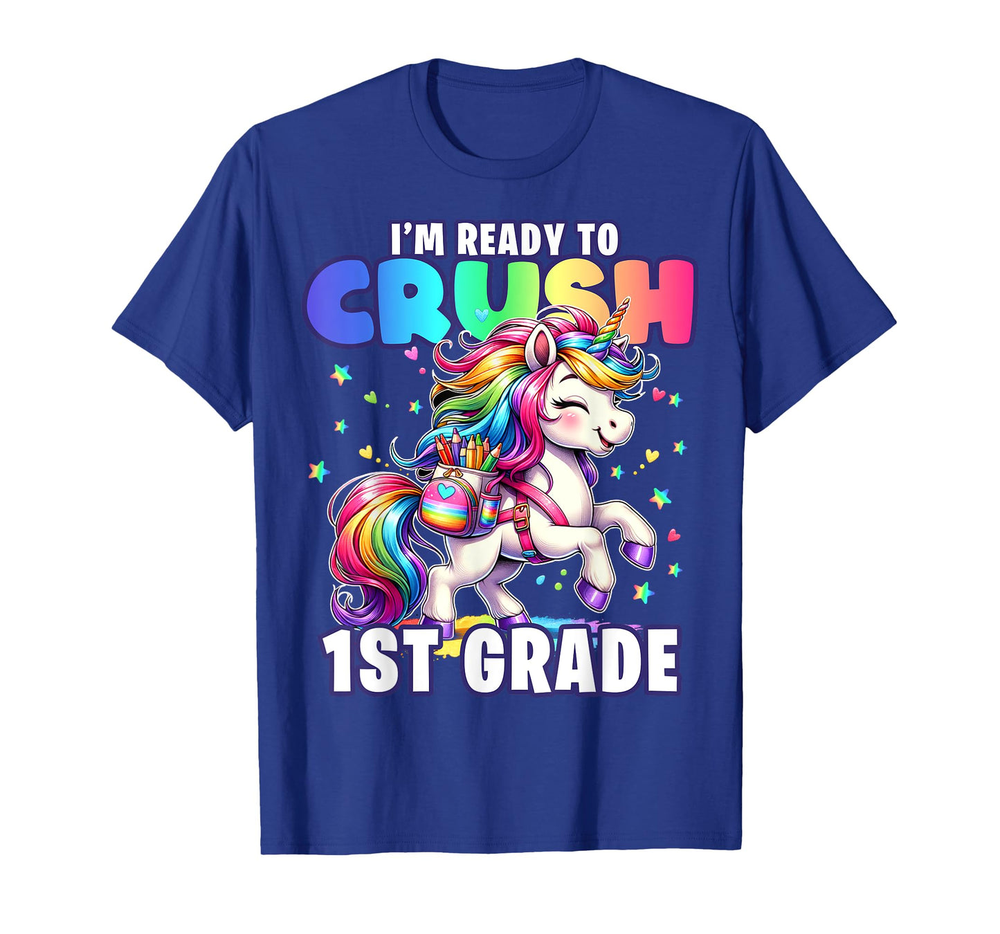 Crush 1st Grade Girls Back to School Unicorn First Day Cute T-Shirt