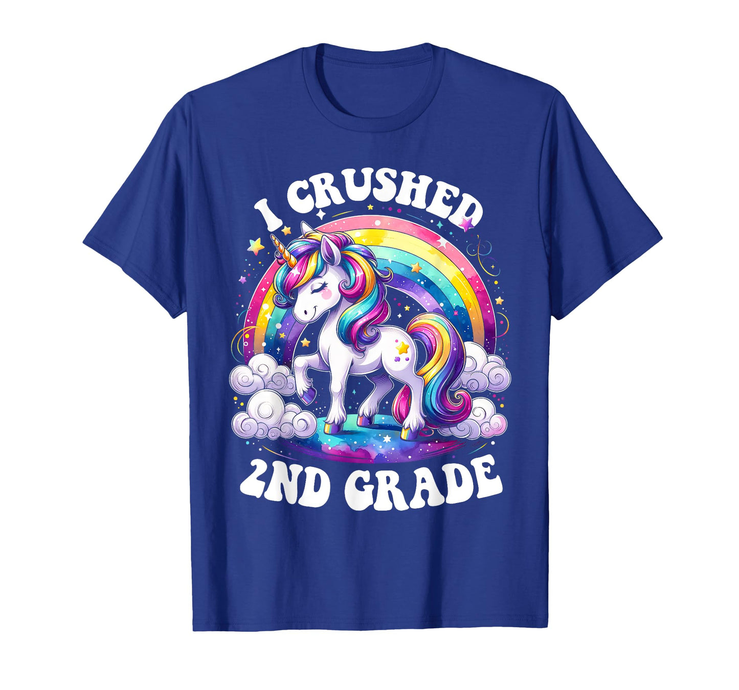 I Crushed 2nd Grade Graduation Unicorn Rainbow T-Shirt