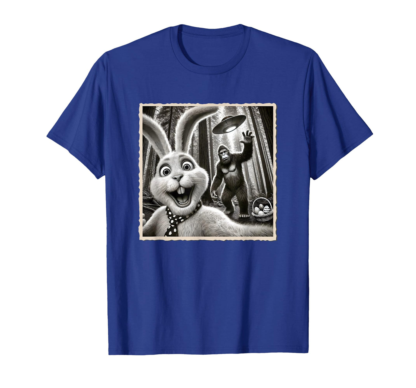 Easter Bunny Selfie With Bigfoot | Funny Easter, Bunny T-Shirt