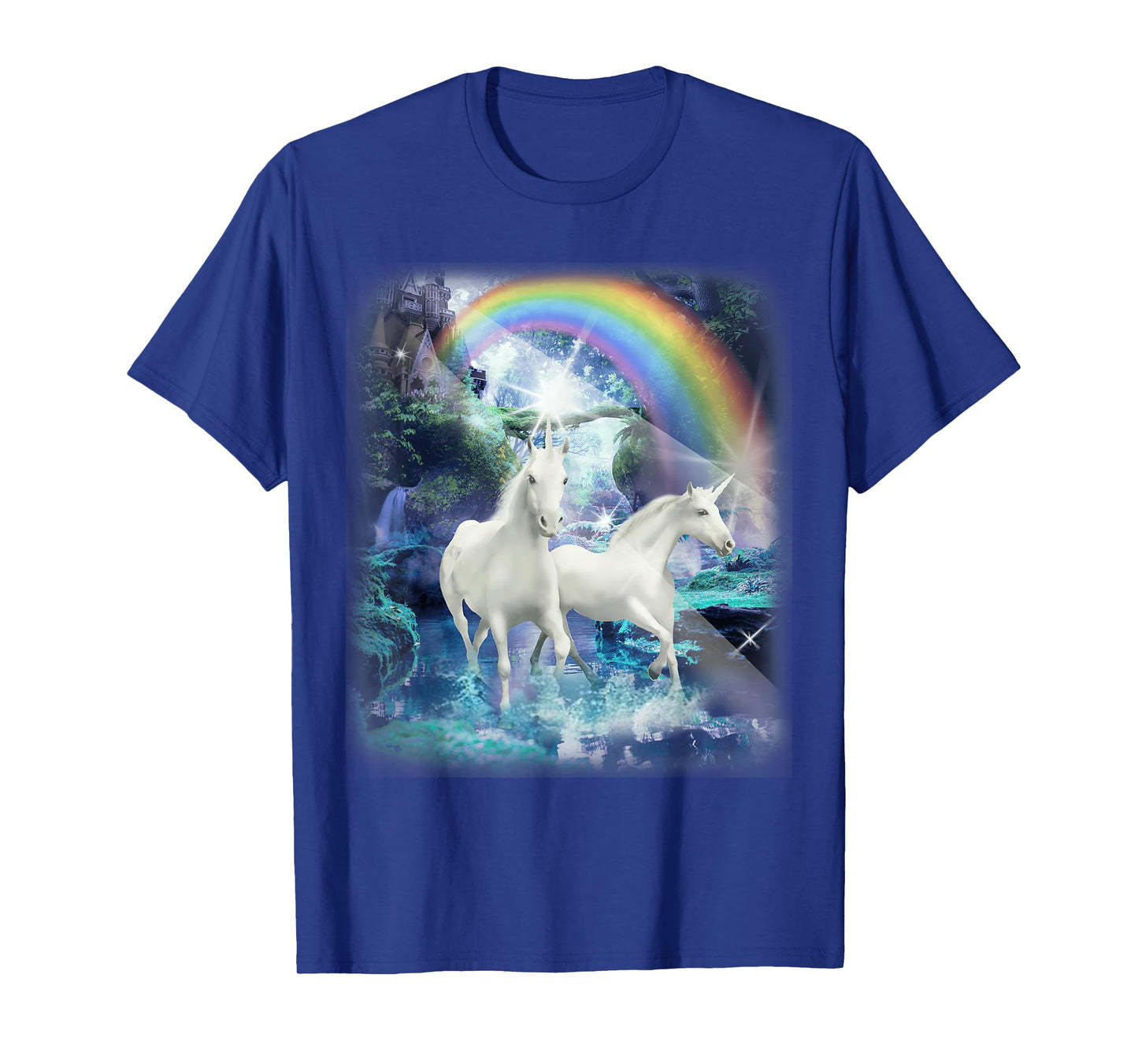 Adult Mesmerizing Unicorn Castle Forest T-Shirt
