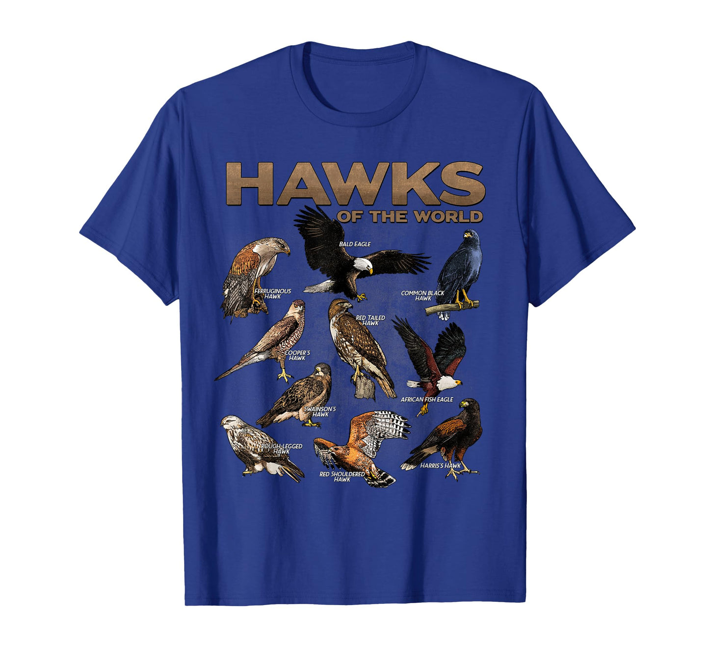 Hawks Animals of the World Educational Birds of Prey Birder T-Shirt