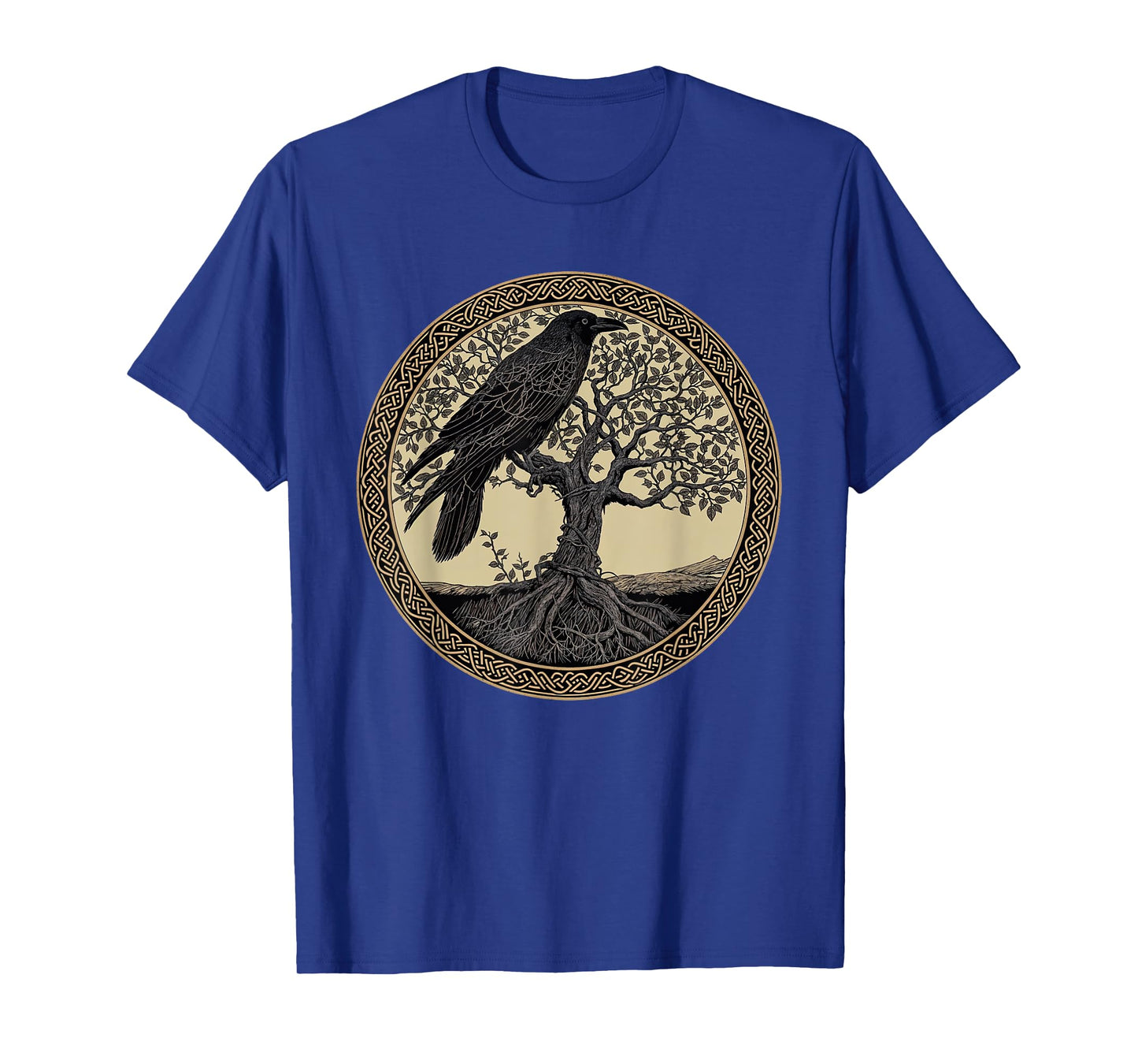 Crow Tree Of Life Celtic Viking Yggdrasil Raven Black Bird T-Shirt