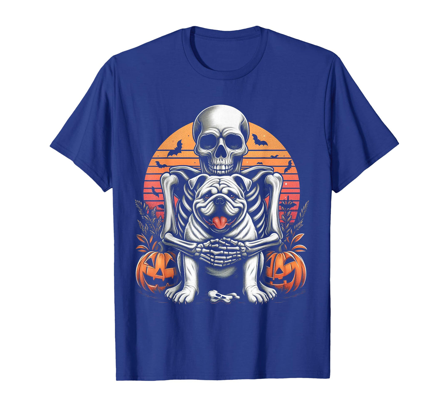 Halloween Dog English Bulldog Skeleton Spooky Costume T-Shirt
