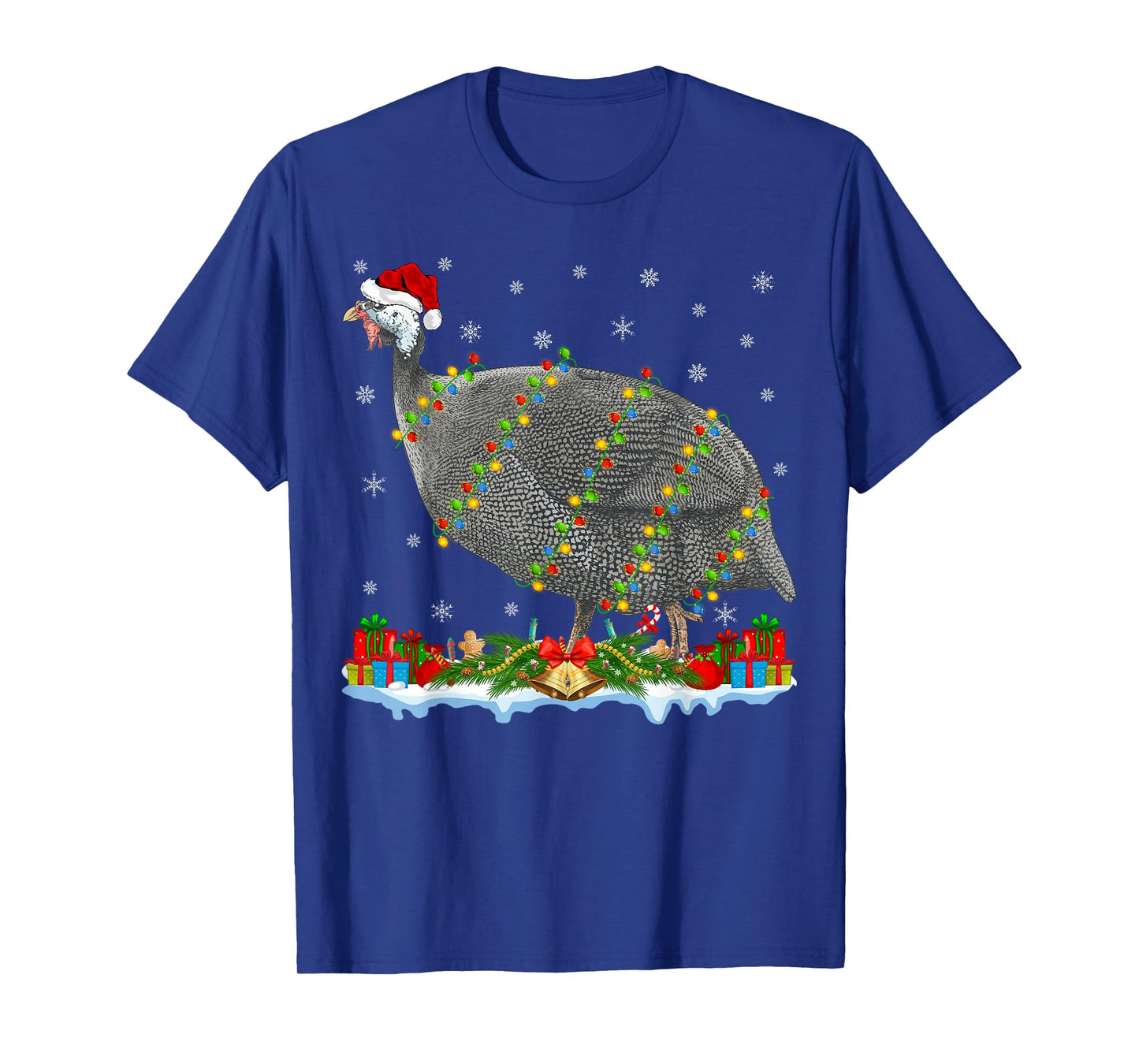 Guinea Fowl Lover Matching Santa Hat Guinea Fowl Christmas T-Shirt