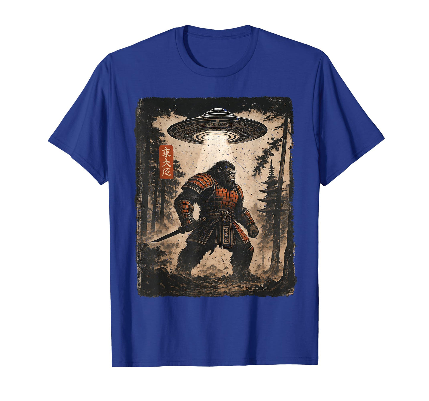 Samurai Bigfoot Japanese Vintage Graphic Ukiyo-e Art Funny T-Shirt