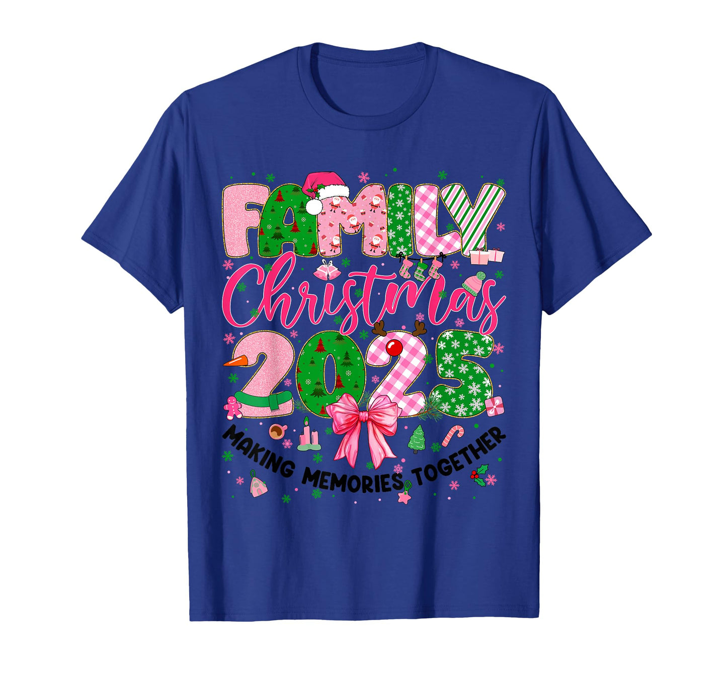 Family Christmas 2025 Matching Tee Xmas Pajamas Girl Women T-Shirt
