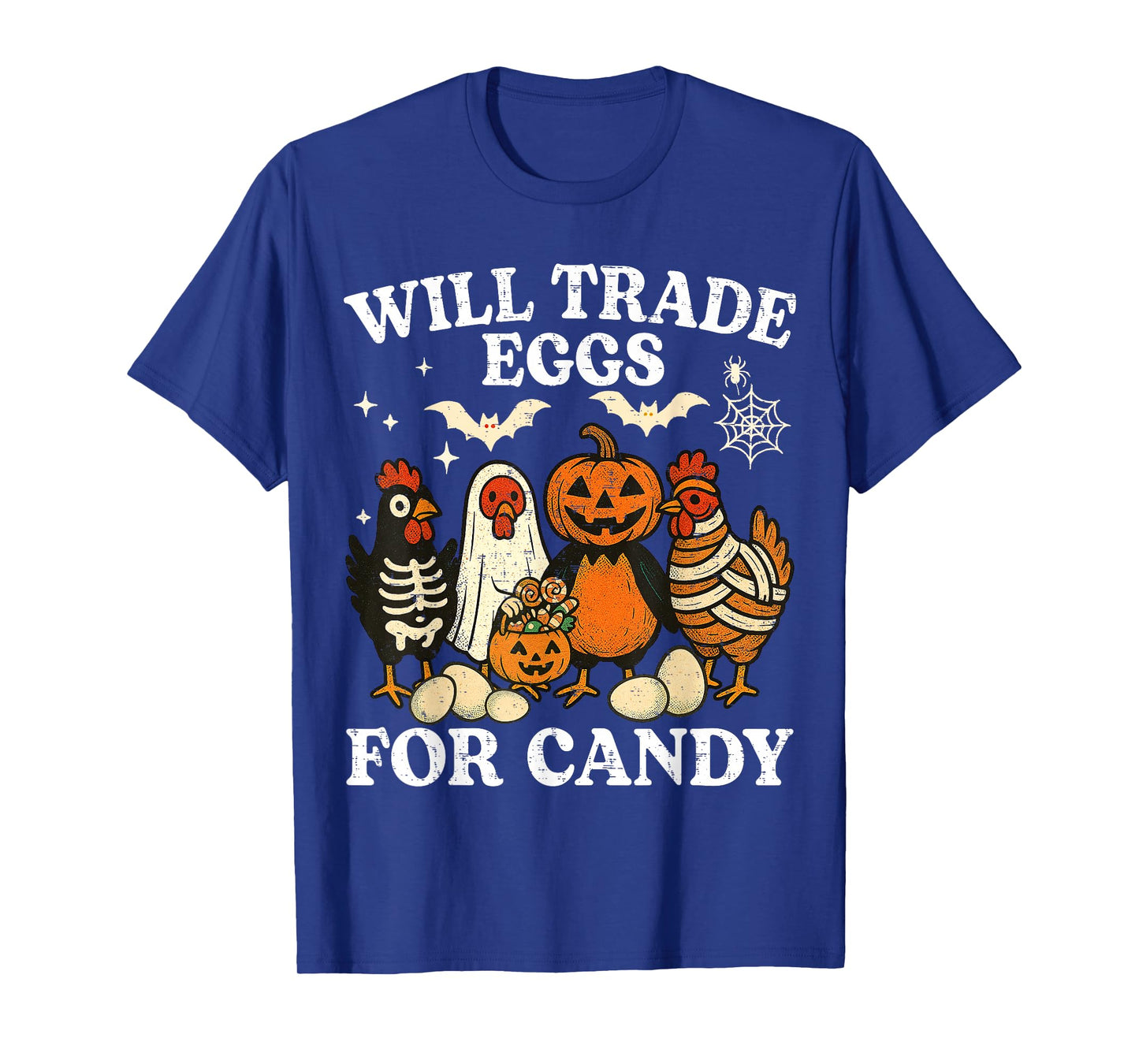 Funny Halloween Chicken Trade Eggs for Candy Trick or Treat T-Shirt