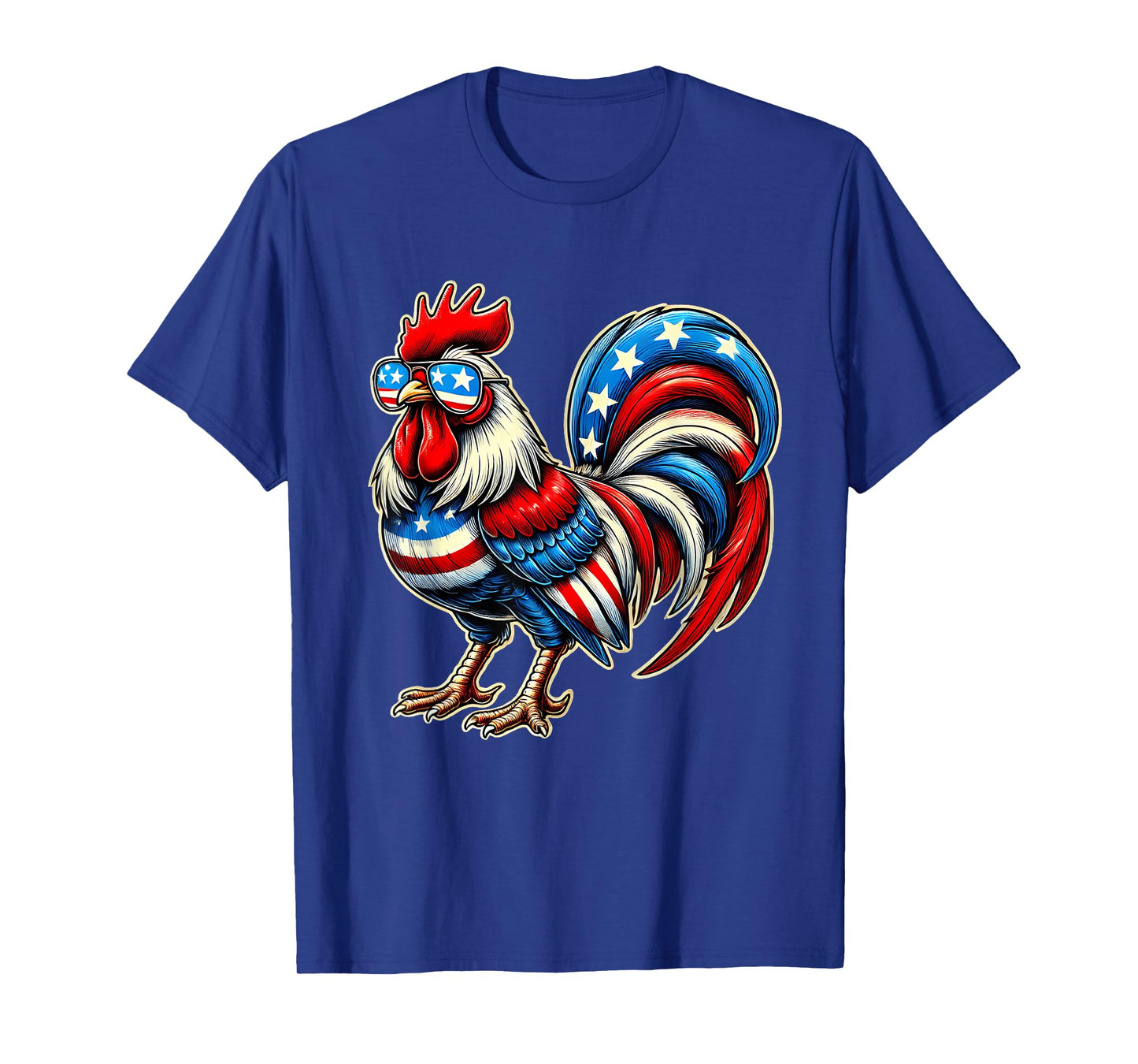 Chicken American Flag USA Farmer Funny 4th Of July Fourth T-Shirt