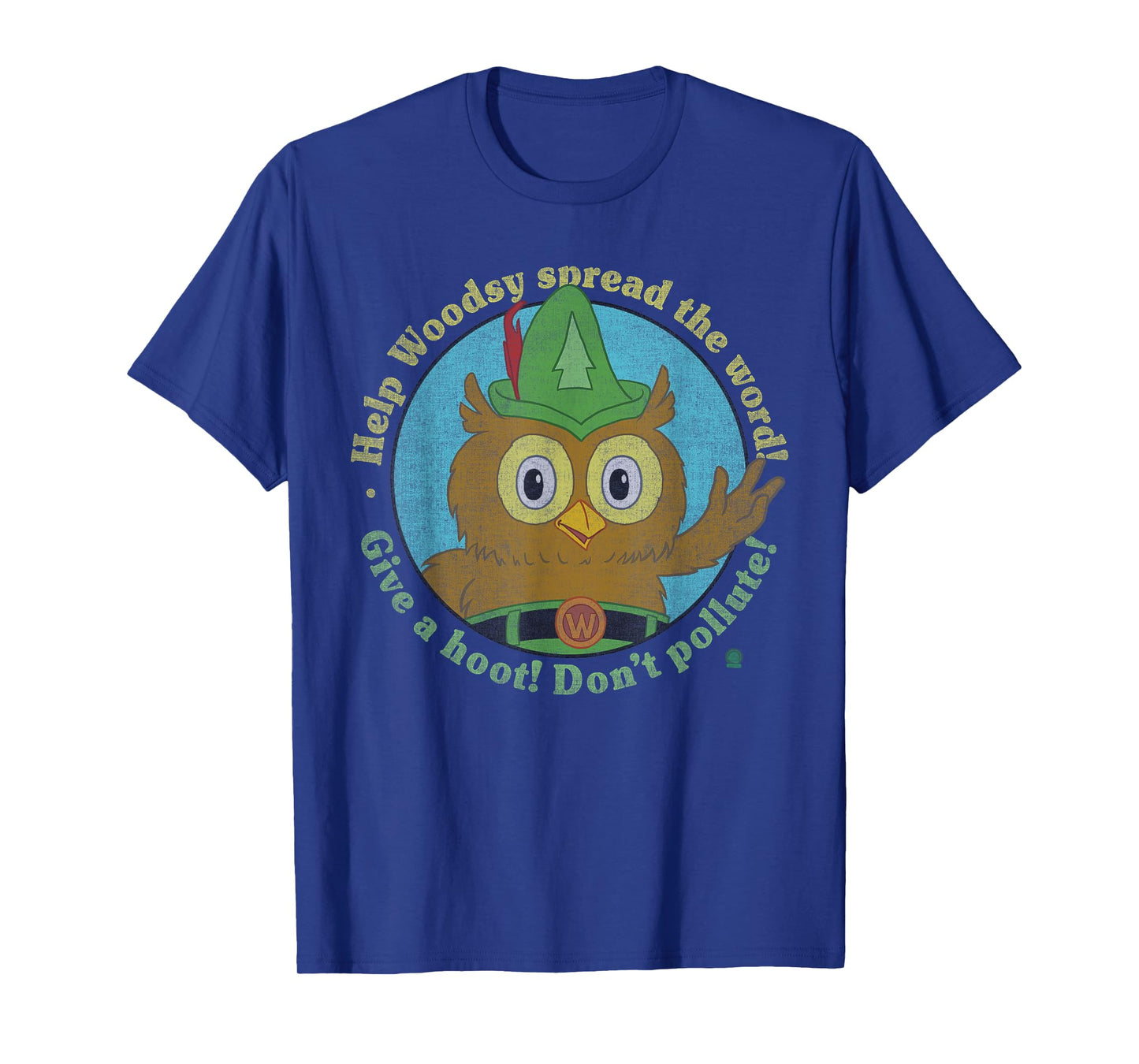 Woodsy Owl Give a Hoot Distressed and Faded T-Shirt
