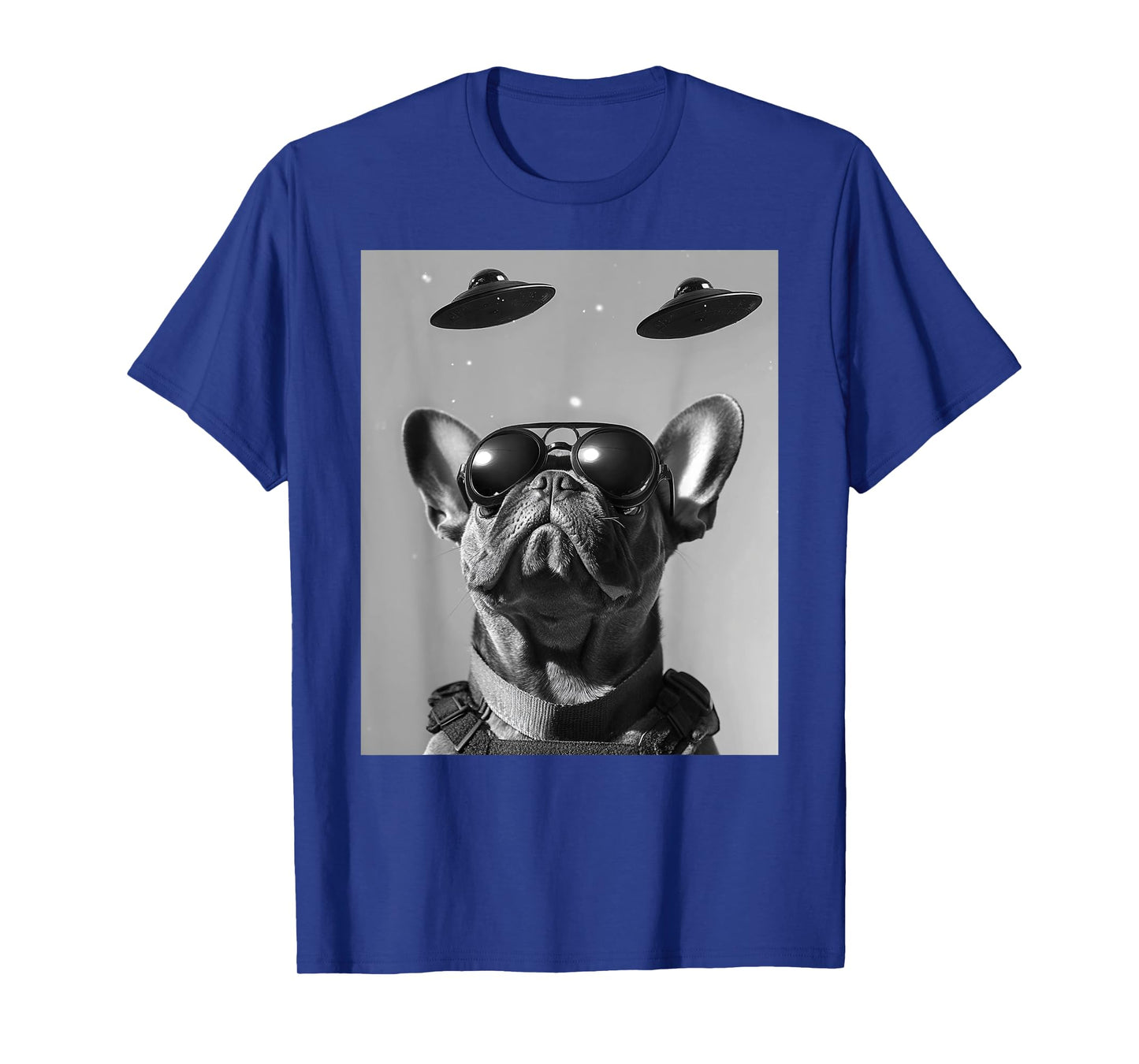 Funny graphic French Bulldog Frenchie UFO Alien Funny weird T-Shirt