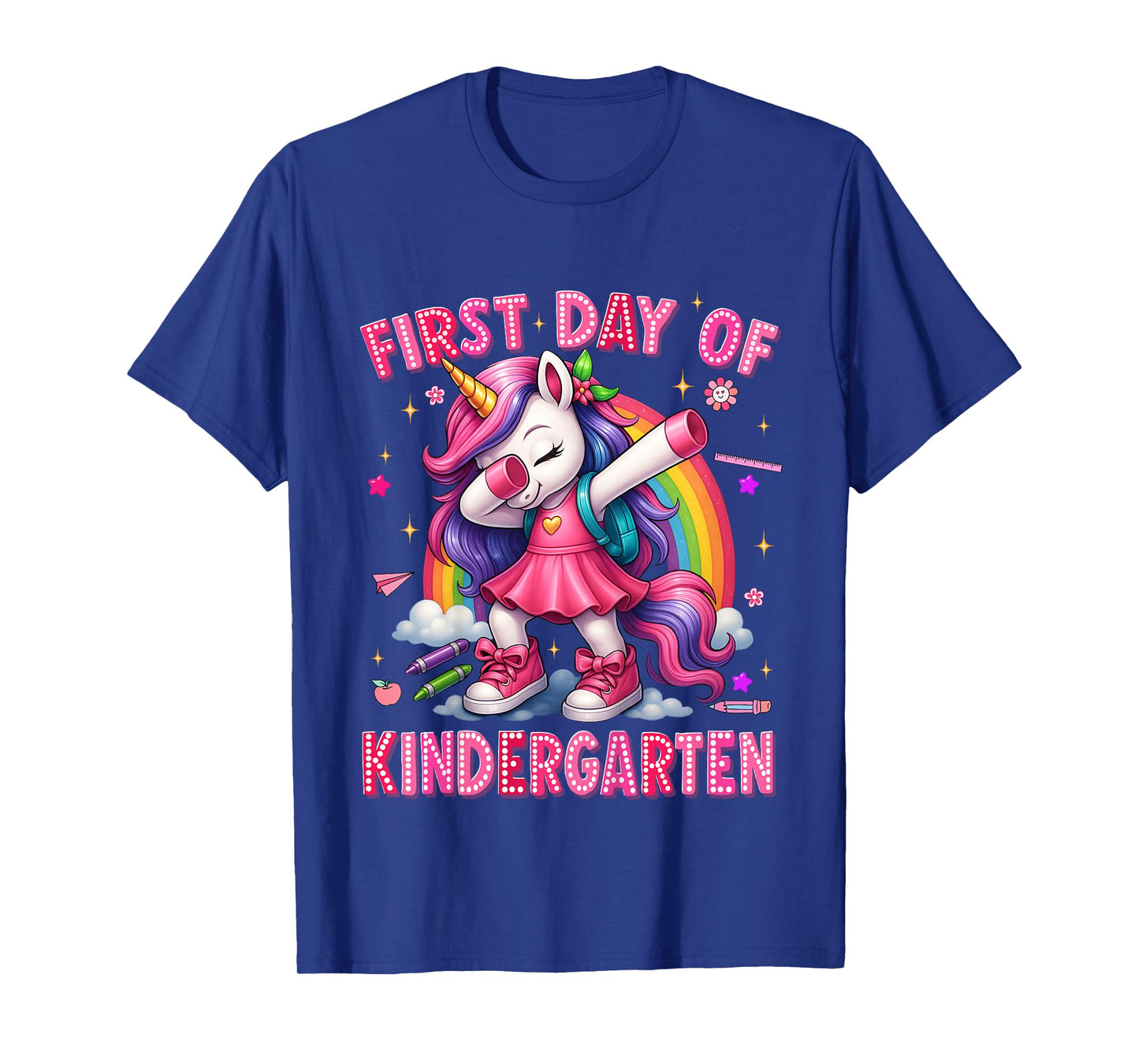 First Day Of Kindergarten Unicorn Back To School Girl Outfit T-Shirt