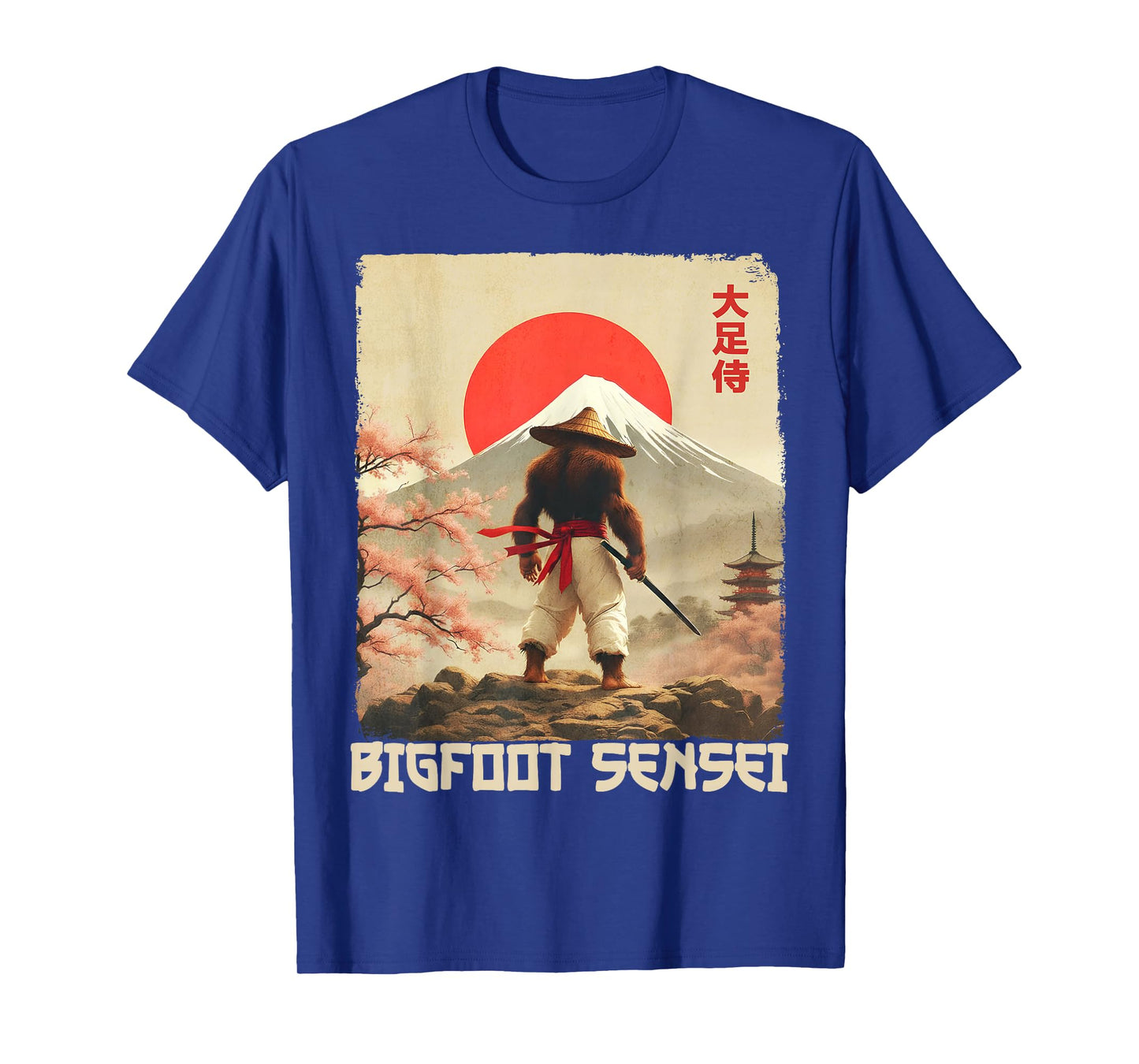 Samurai Bigfoot Sensei Funny Sasquatch Japanese Art Graphic T-Shirt
