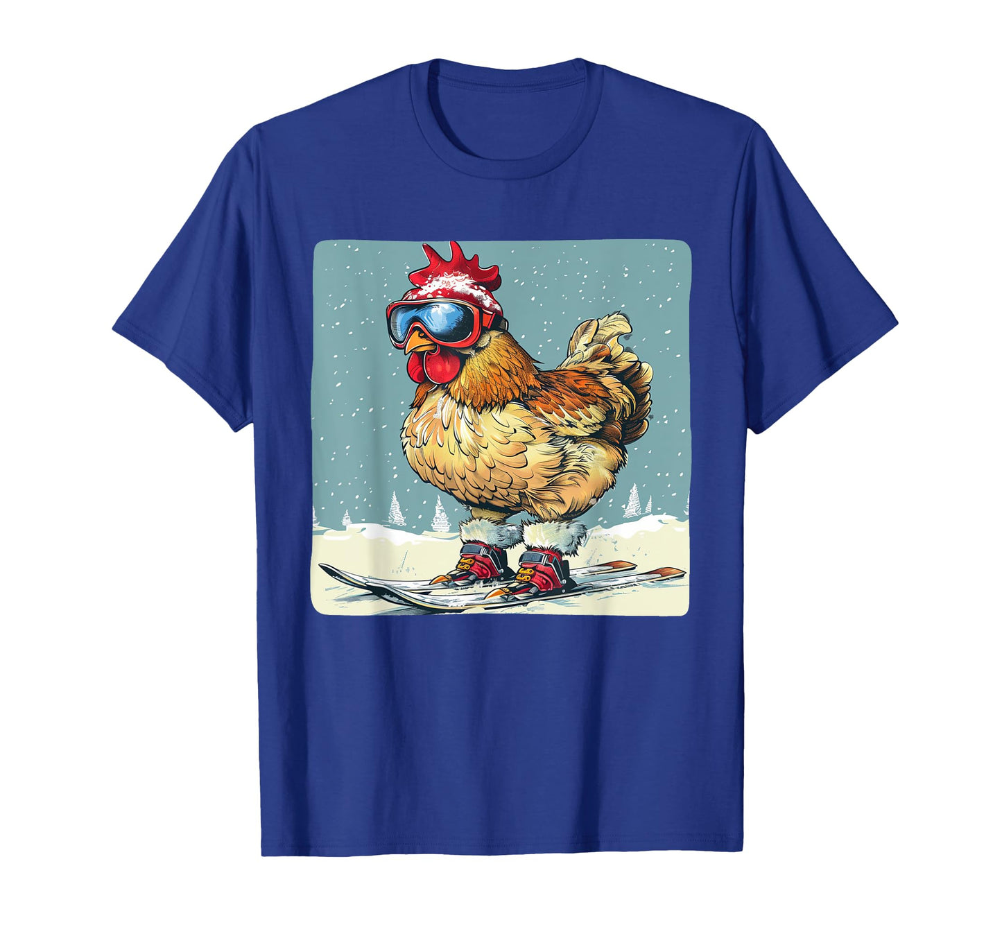 Funny Ski Chicken for Winter and Snow Holidays T-Shirt