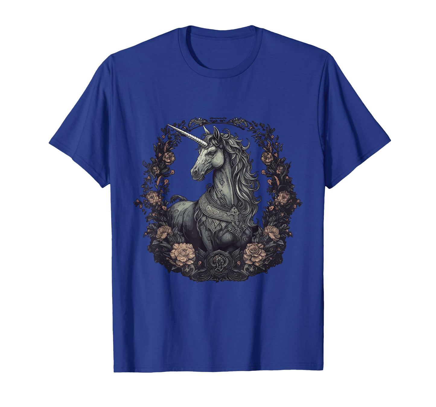 Unicorn Goth Unicorn Gothic Dark Flowers T-Shirt