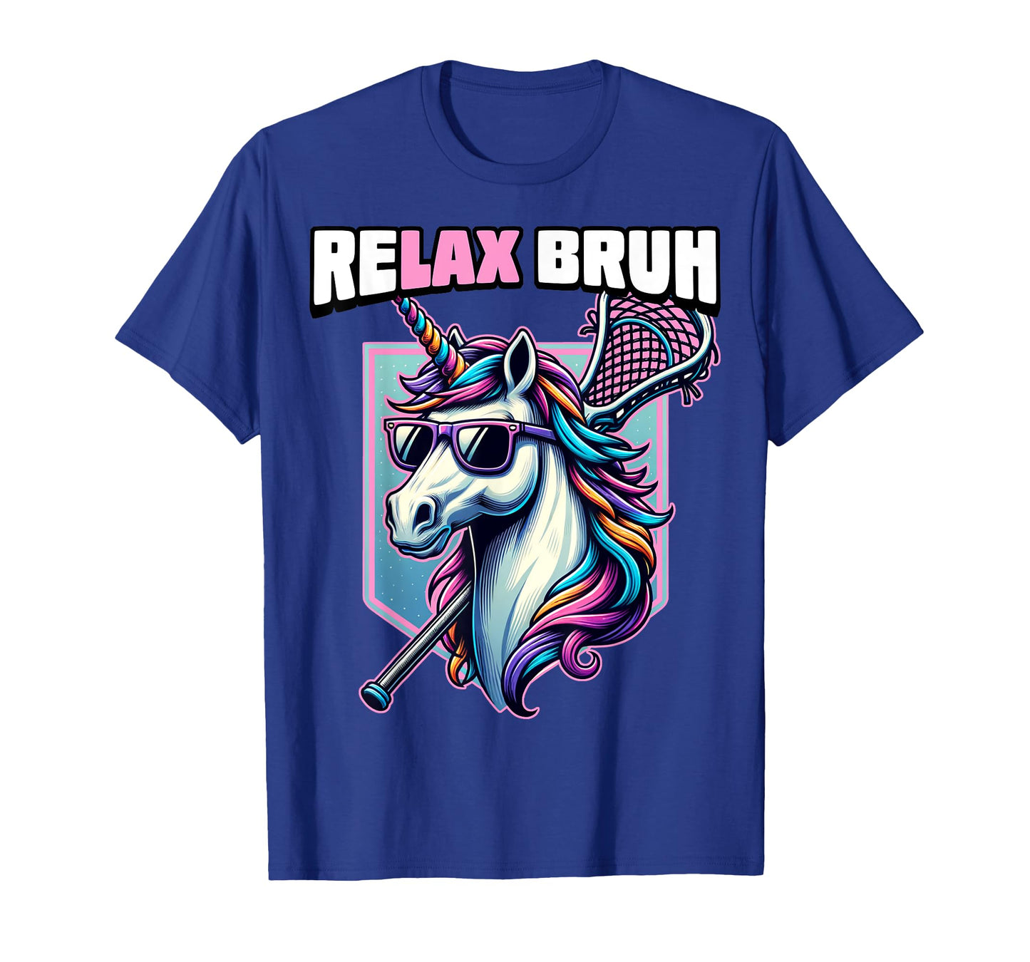 Relax Bro Bruh Funny Unicorn Lax Lacrosse Men Boys Girls T-Shirt