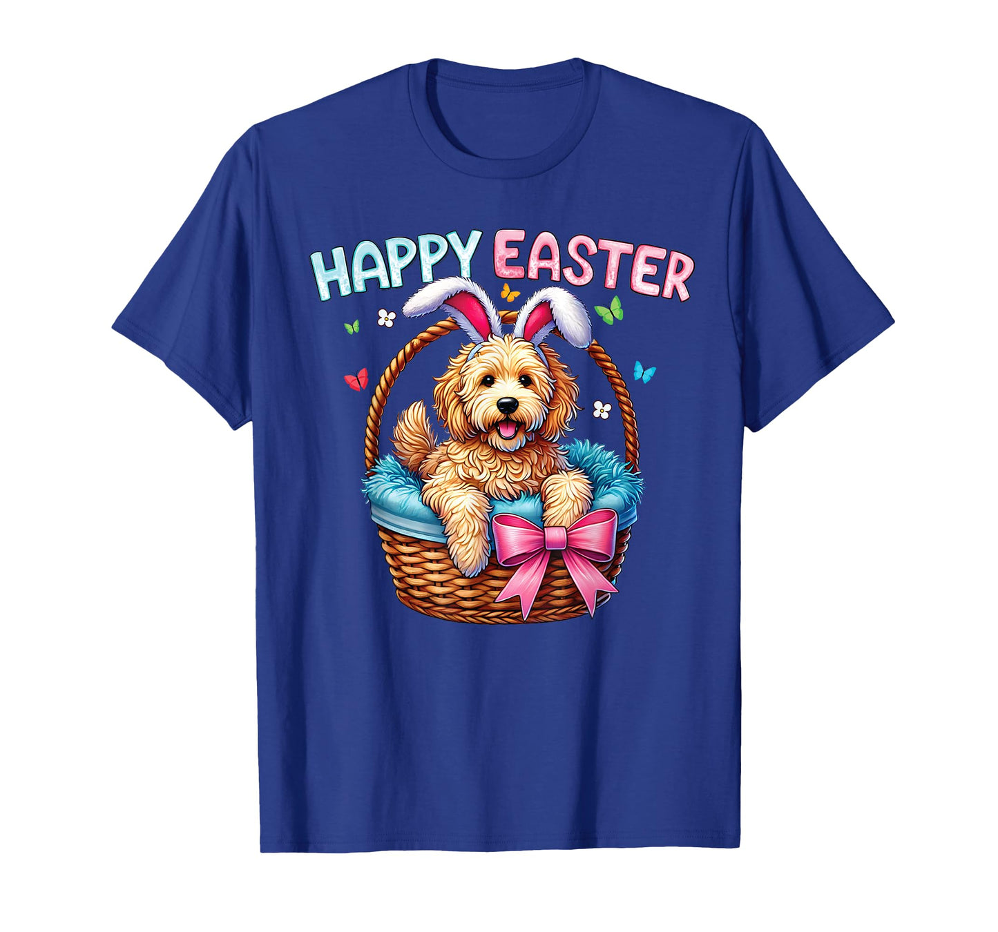 Happy Easter Day Golden Doodle Dog Lovers Easter Bunny Women T-Shirt