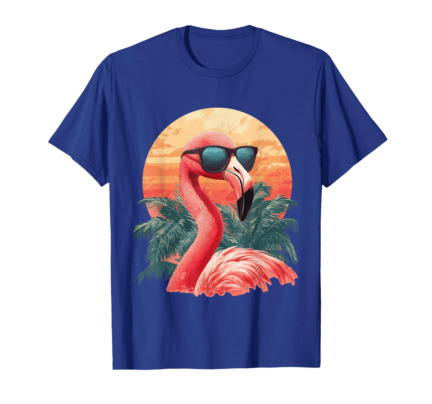 Flamingo Sunglasses Sun Palm Tree Beach Summer Graphic T-Shirt
