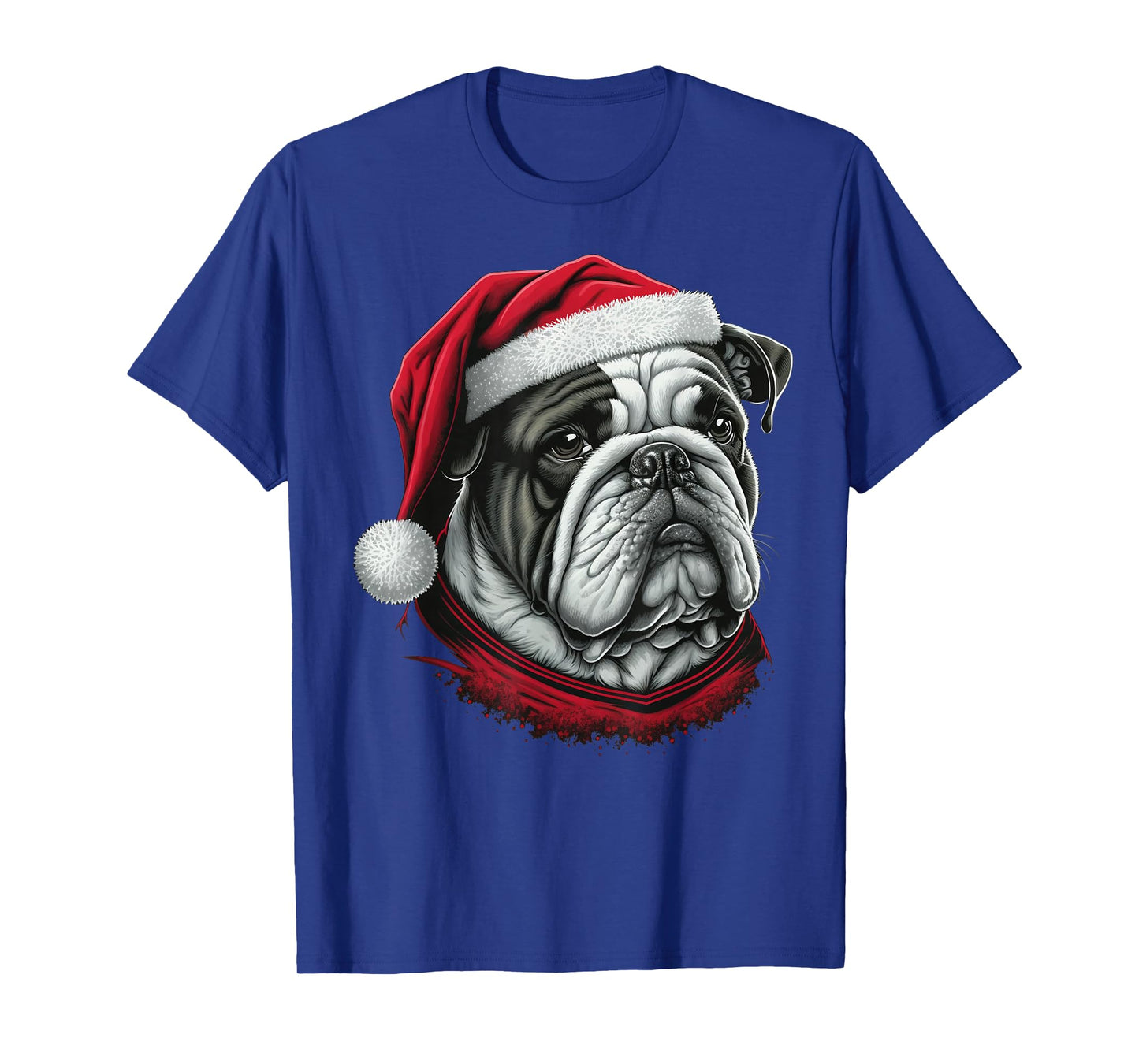 Xmas Bulldog Santa on Christmas Bulldog Men Women Kids T-Shirt