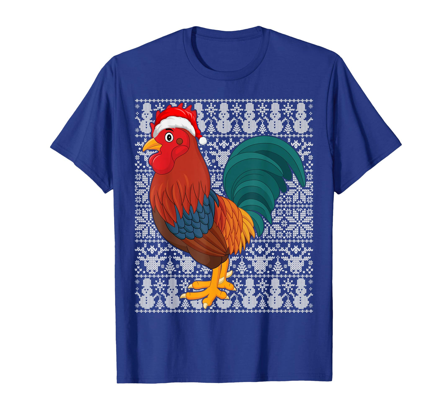 Rooster Bird Wearing Santa Hat Men Women Kids Ugly Christmas T-Shirt
