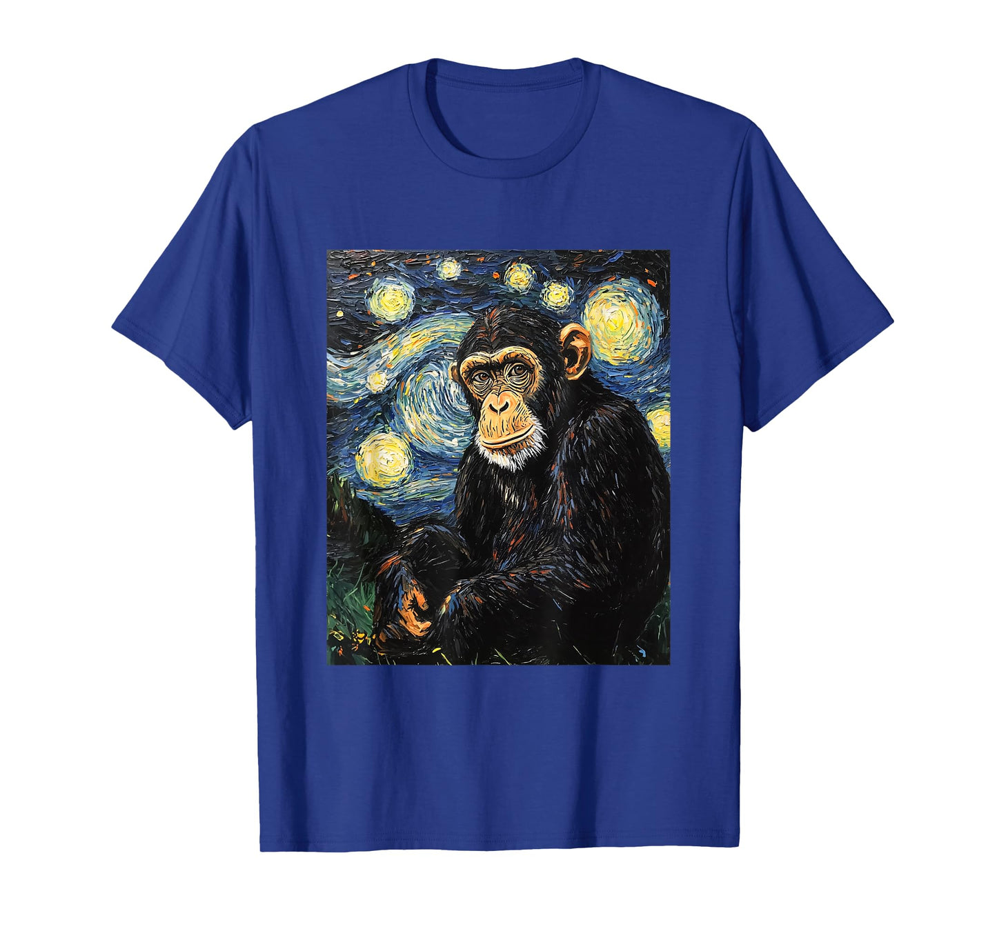 Chimpanzee Monkey - Van Gogh Style - Starry Night T-Shirt
