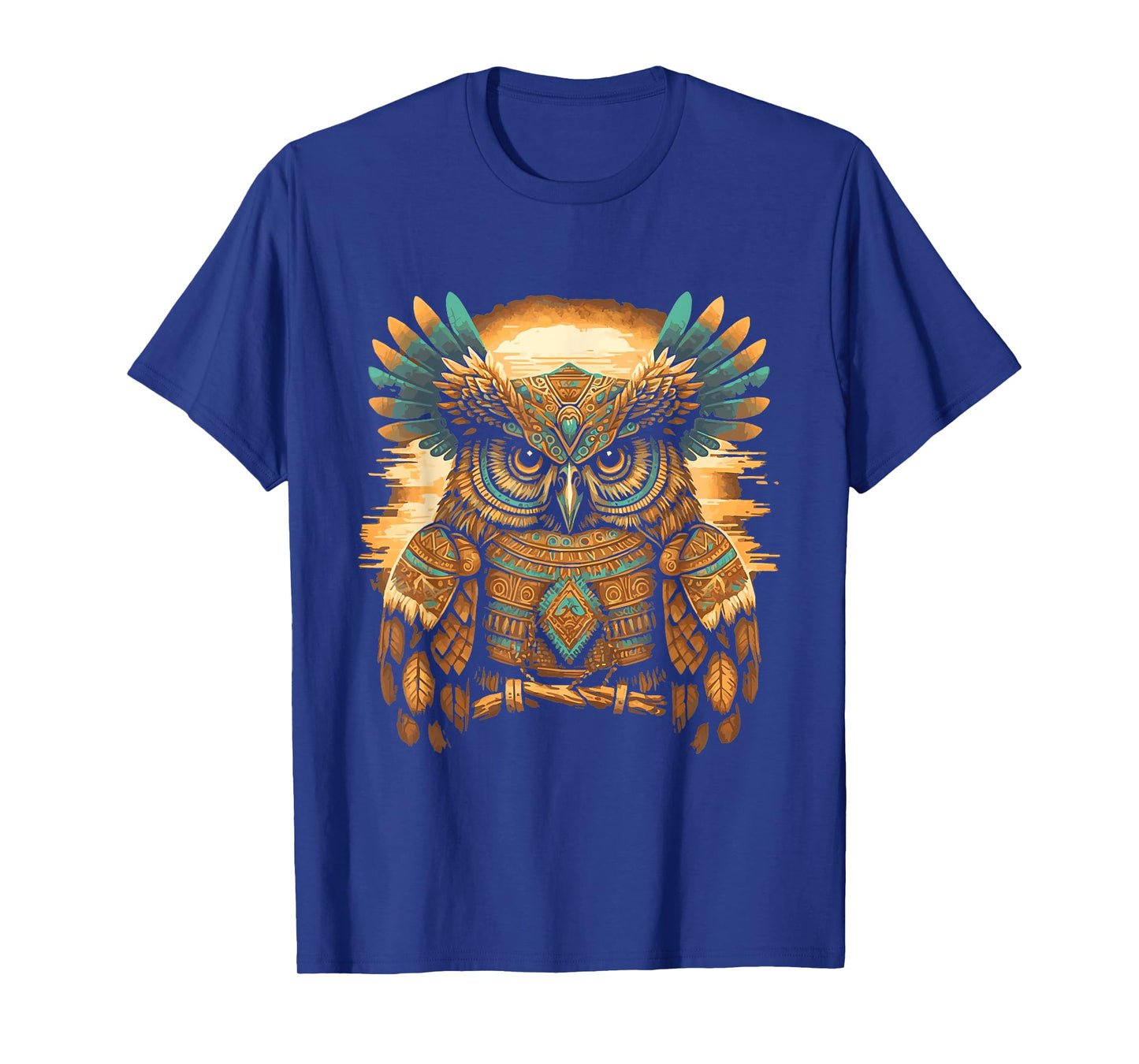 Western Art Owl Aztec Native American Bird Art Design T-Shirt
