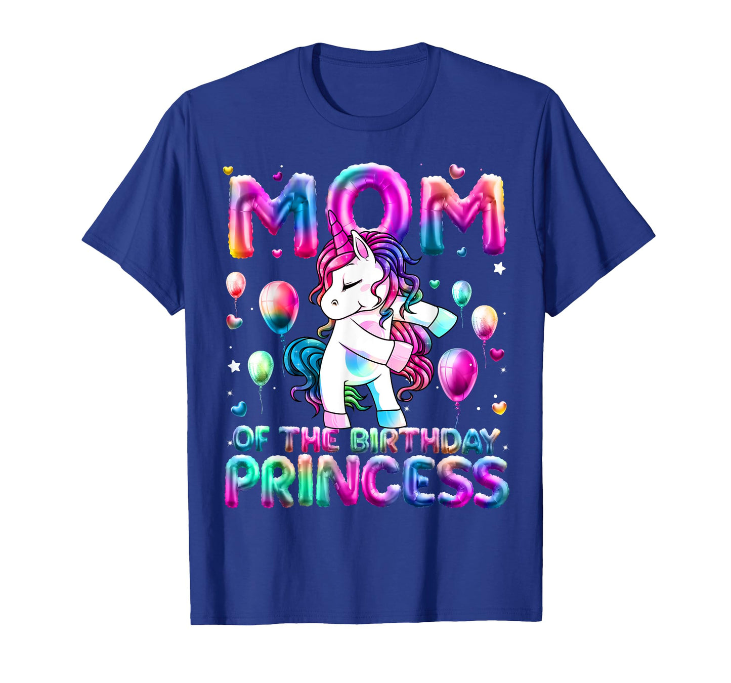 Mom of the Birthday Princess Girl Flossing Unicorn Mommy T-Shirt