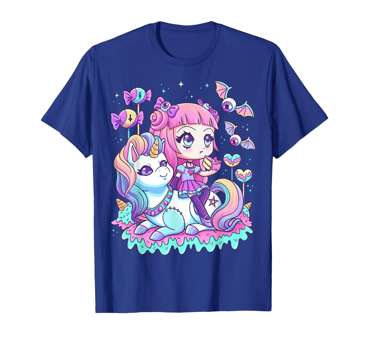 Pastel Goth Cute Creepy Girl Unicorn Kawaii Menhera Witchy T-Shirt