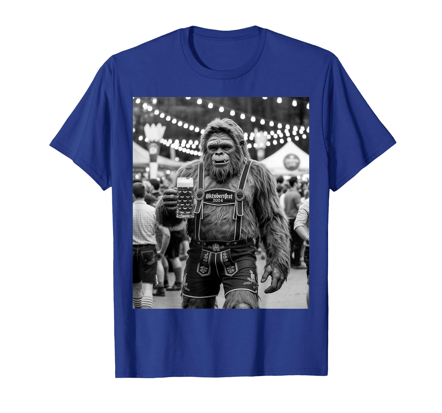 German Bigfoot Sasquatch Lederhosen Funny Oktoberfest 2025 T-Shirt