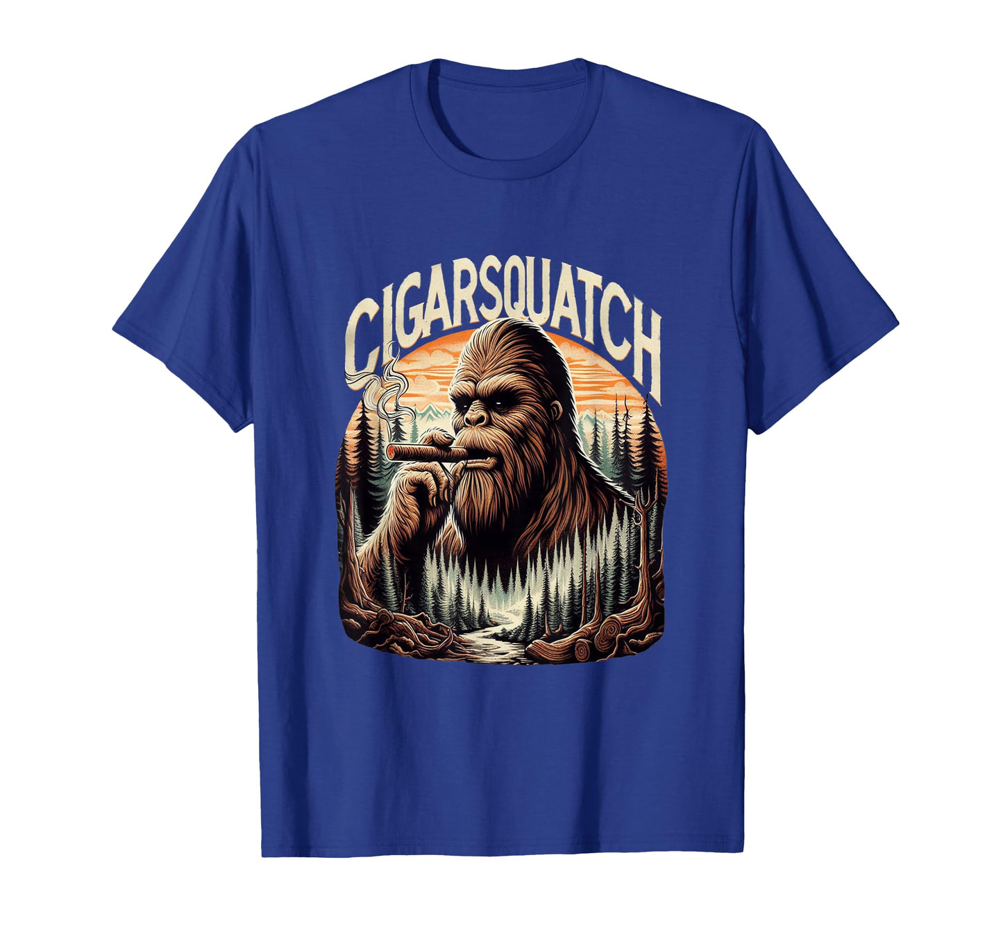 Cigarsquatch Cigar Smoking Bigfoot T-Shirt
