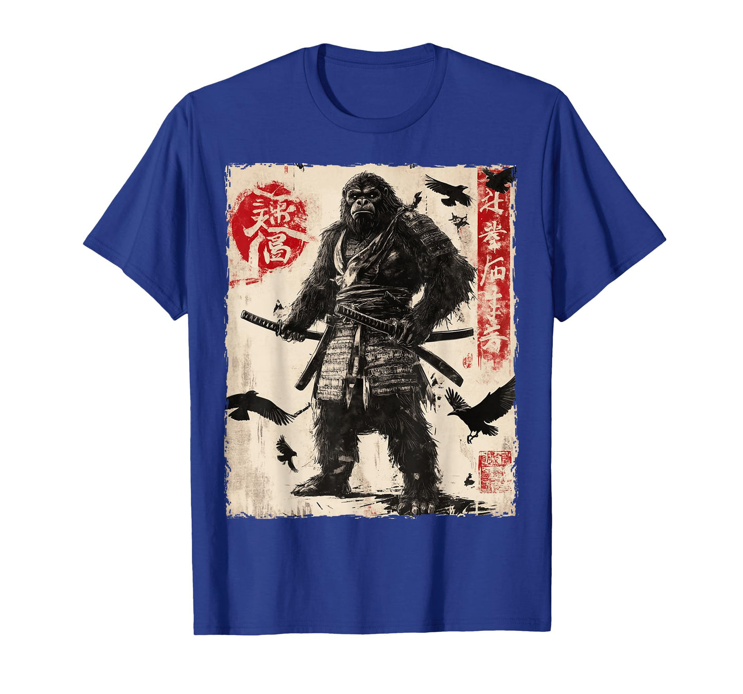 Bigfoot Sasquatch Samurai Graphic Japanese Warrior Anime T-Shirt