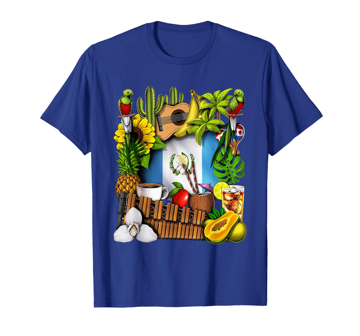 Guatemala Flag Quetzal Bird Guatemalan Heritage Roots T-Shirt
