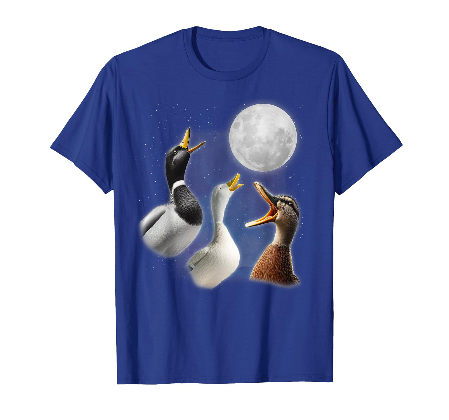 3 Ducks Howling At The Moon Funny Duck Lover Ornithologist T-Shirt