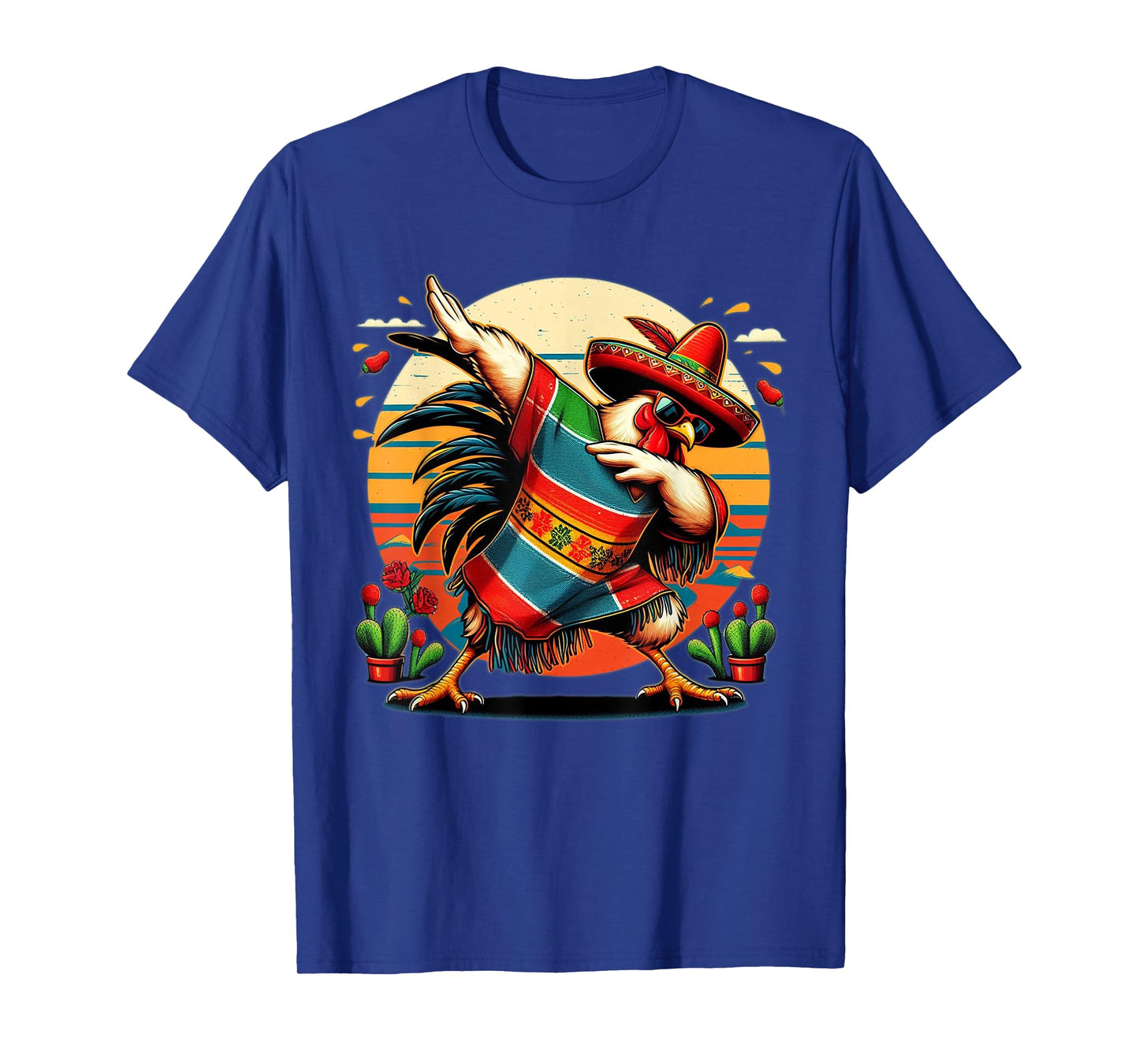 Rooster Dabbing Mexican Poncho Cinco de Mayo Chicken Lover T-Shirt