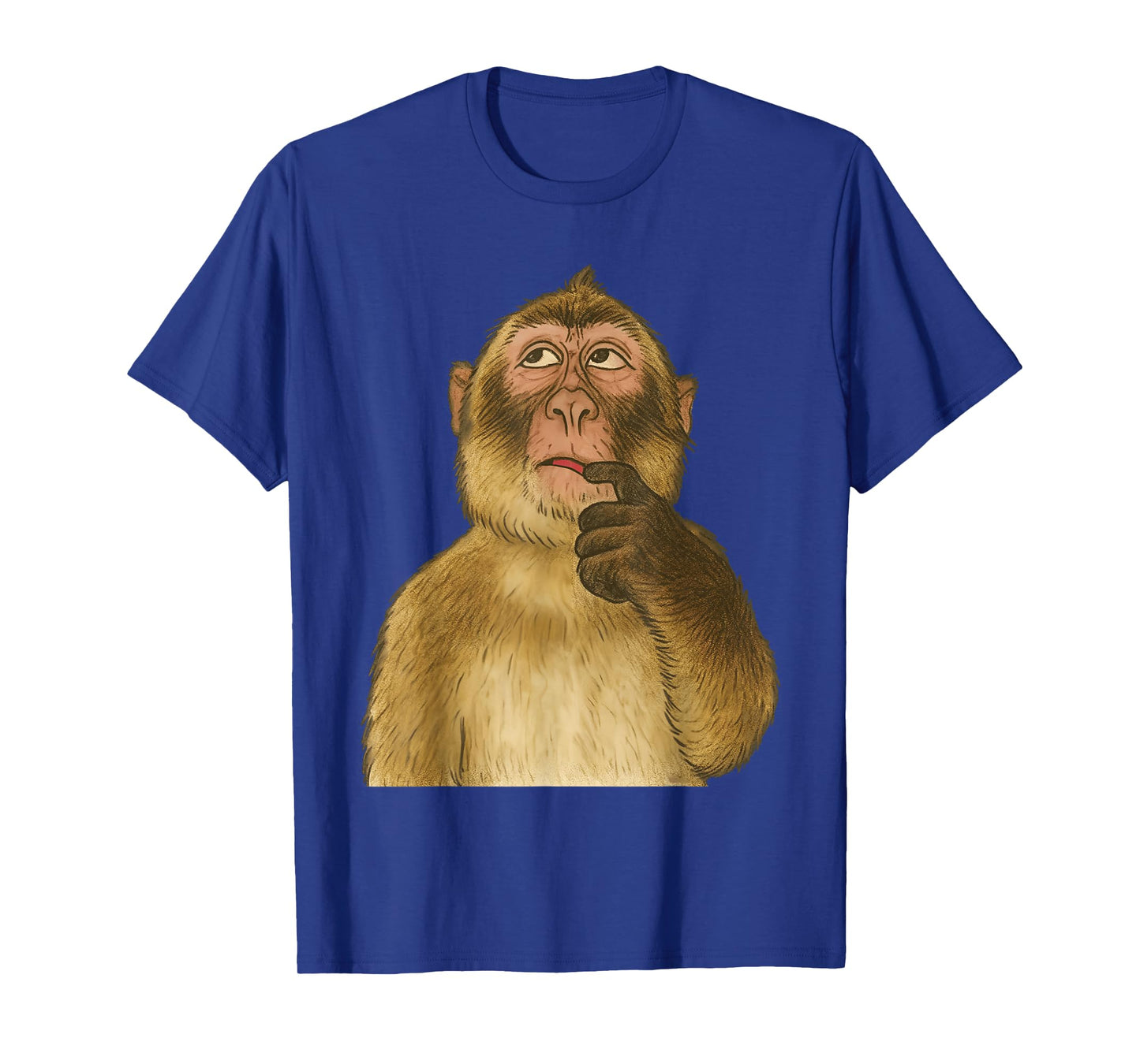 Funny Thinking Monkey Meme Tee Curious Animal Humor Gift T-Shirt