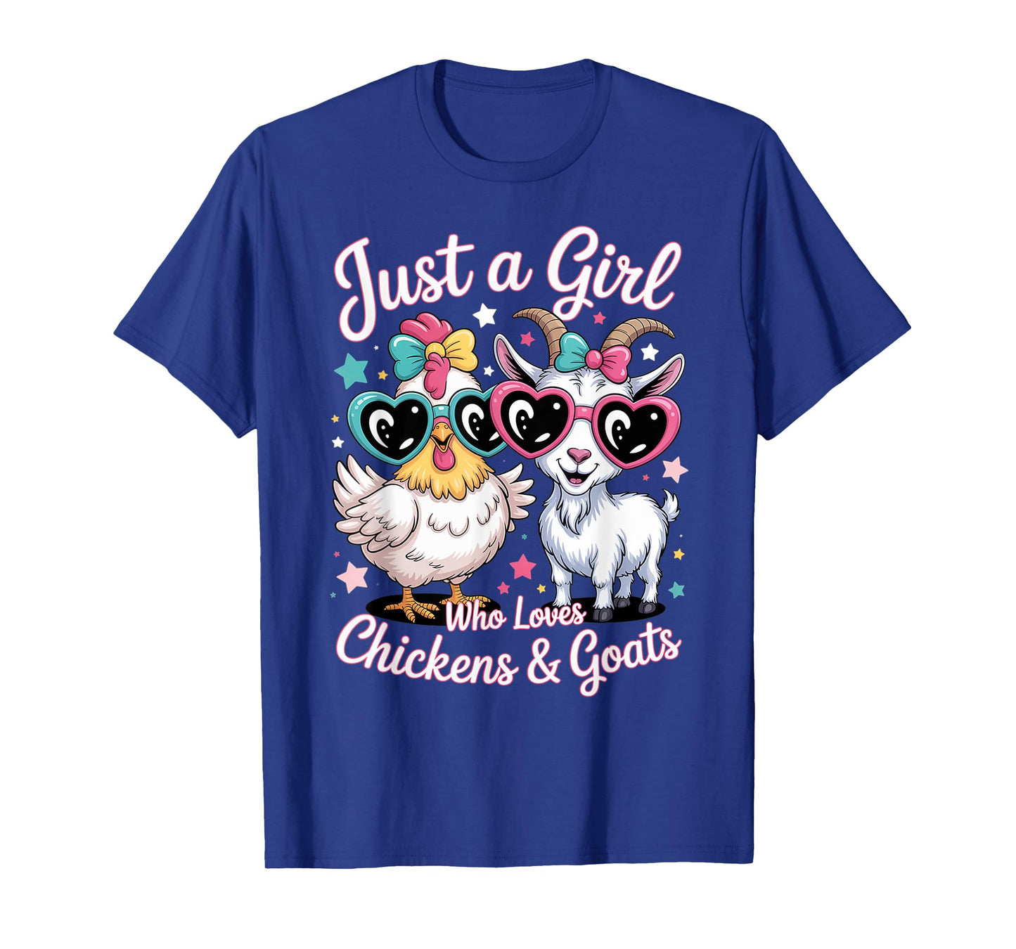 Cute Just A Girl Who Loves Chickens and Goats Farming Farmer T-Shirt