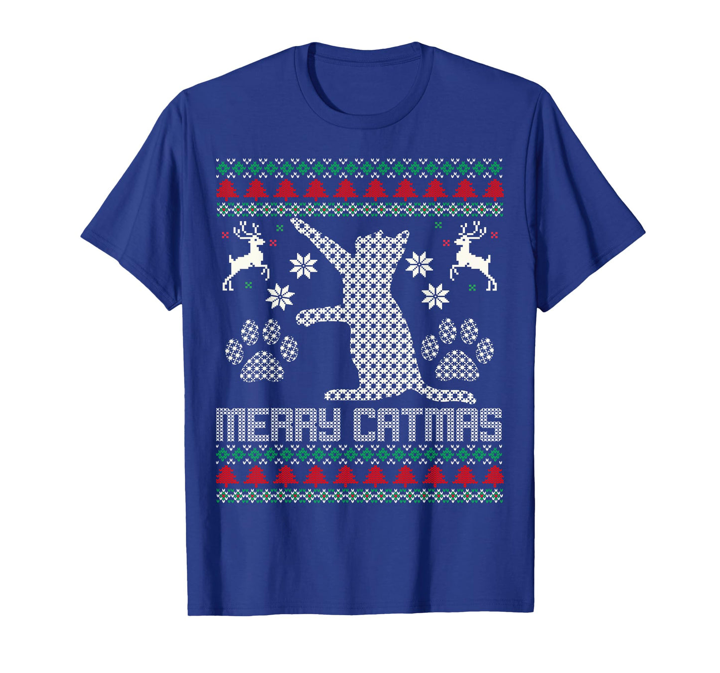 Merry Catmas Funny Cat Christmas Ugly Sweater Men Women Kids T-Shirt